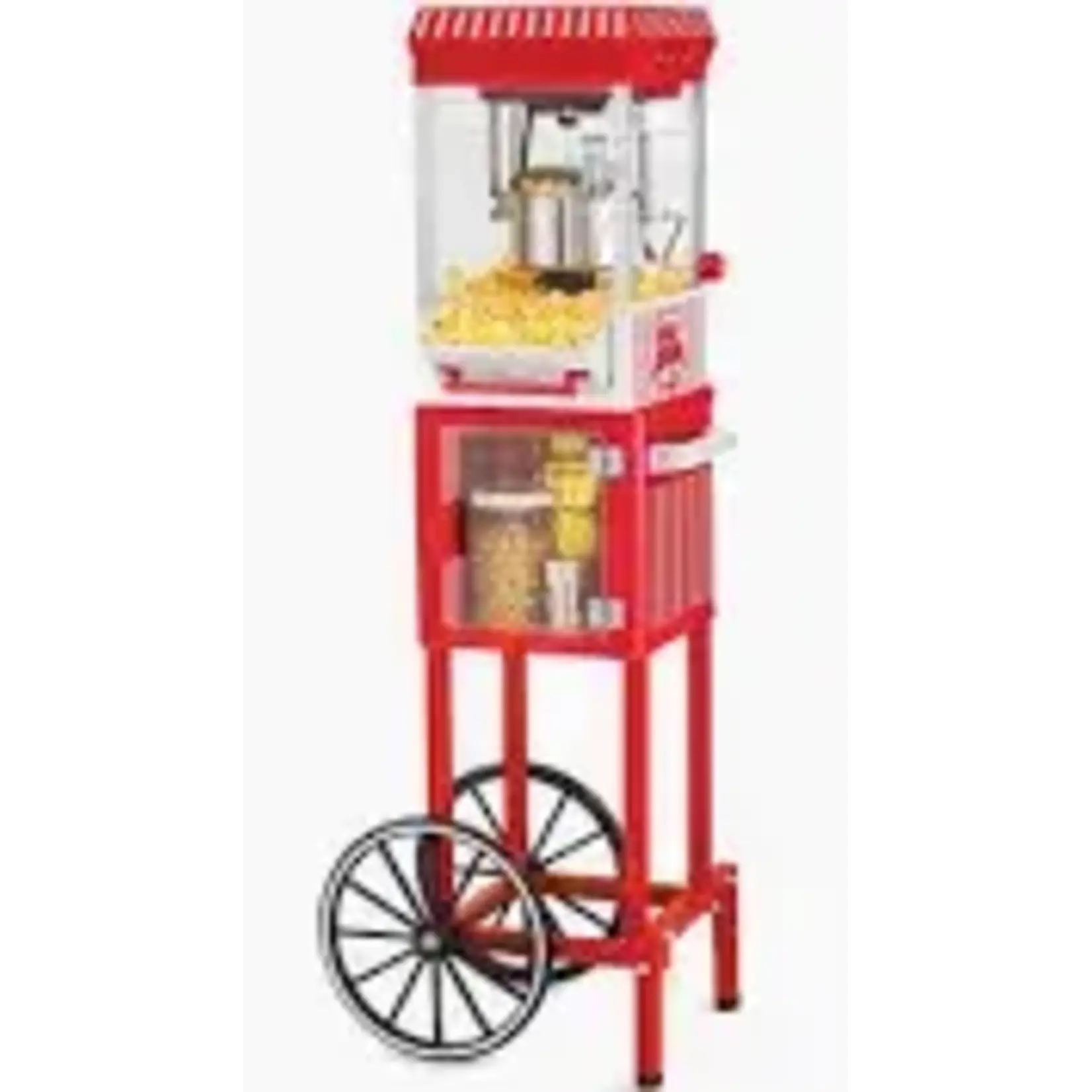 Nostalgia KPM200CART Vintage Collection 2.5 oz. Red Oil Popcorn Machine with Cart