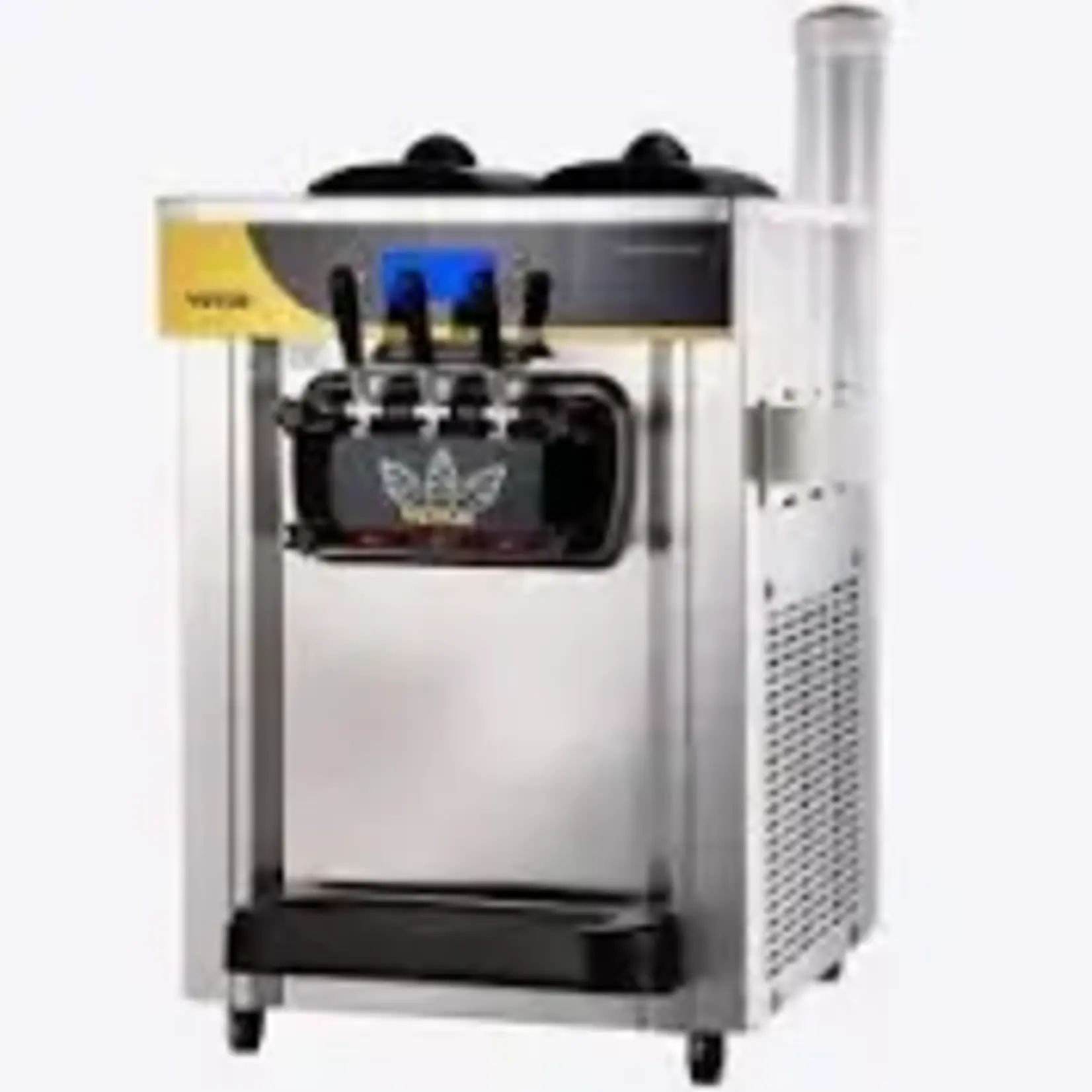 VEVOR-BJH288SR2JB-Y - Commercial Ice Cream Maker 2200-Watt Countertop Soft Serve Machine 22 l to 30 l/Hours Yield Frozen Yogurt Maker, Silver VEVOR - Commercial Ice Cream Maker 2200-Watt Countertop Soft Serve Machine 22 l to 30 1/Hours