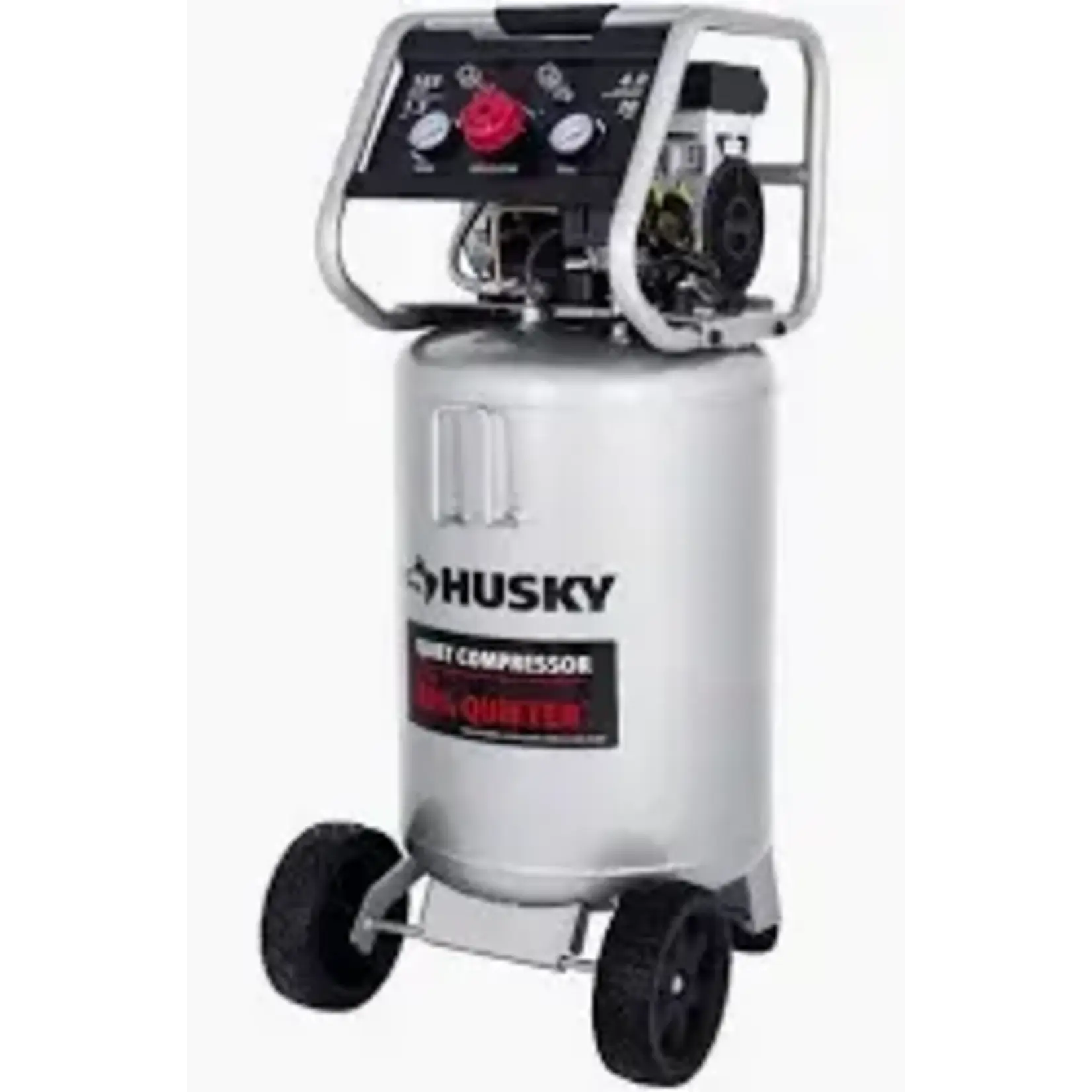 HUSKY Husky-3332013- 20 Gal.165 PSI Vertical Electric Oil-Free Quiet Auto/Workshop Air Compressor with Dual Gauges and 2-Quick Couplers