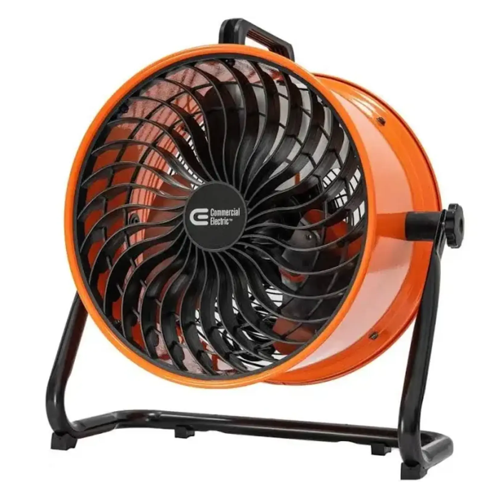 Commercial Electric- SFD5-400B 16 in. 3-Speed Drum Floor Fan in Orange High Velocity Turbo