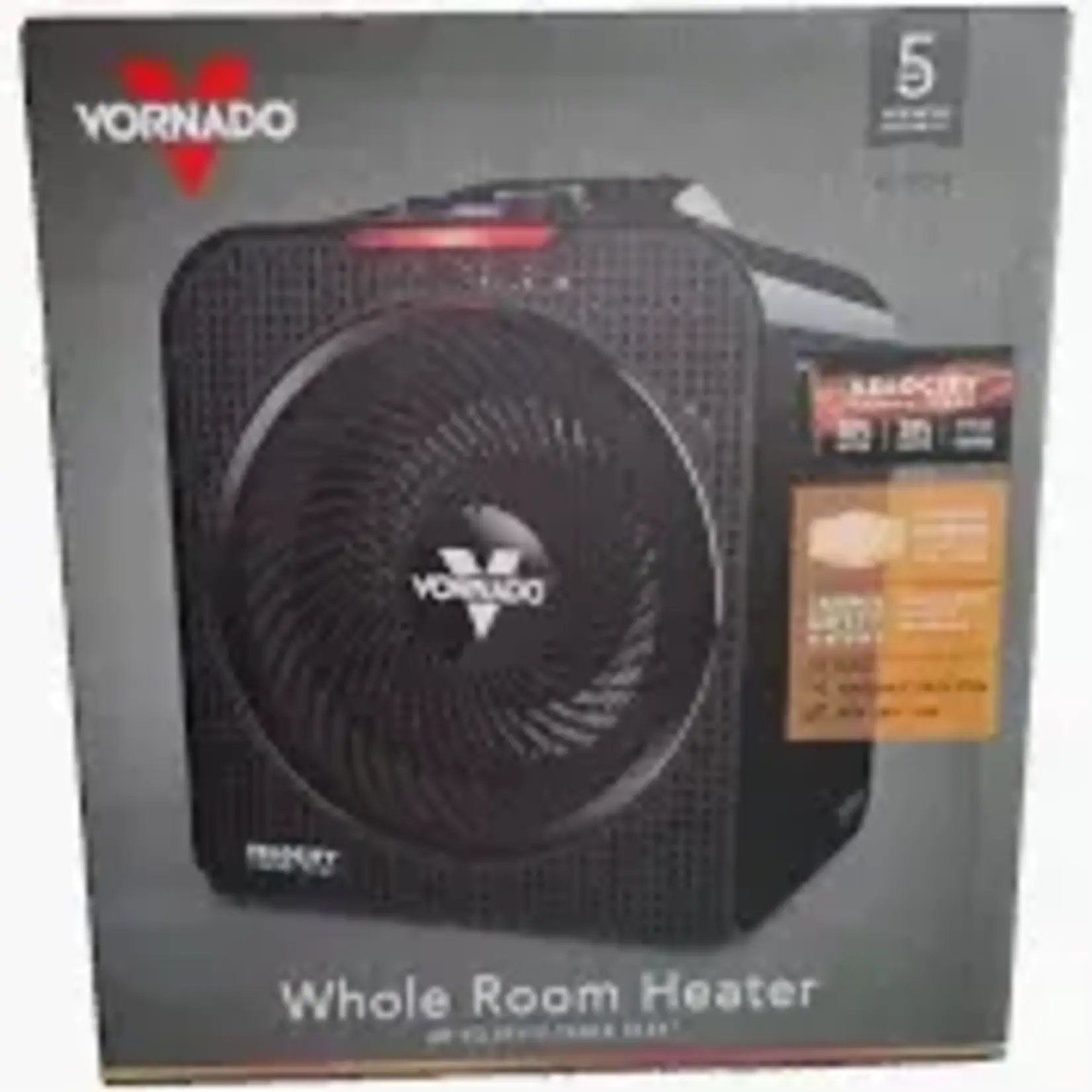 Vornado Velocity 4 Whole Room Space Heater, 1500W, Adjustable Thermostat, Tipover Protection, Black