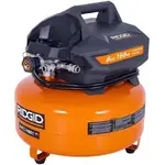 RIDGID RIDGID -6 Gal. 150 PSI Portable Electric Oil-Free Jobsite Pancake Air Compressor with Dual Pressure Gauges and 2-Quick Couplers