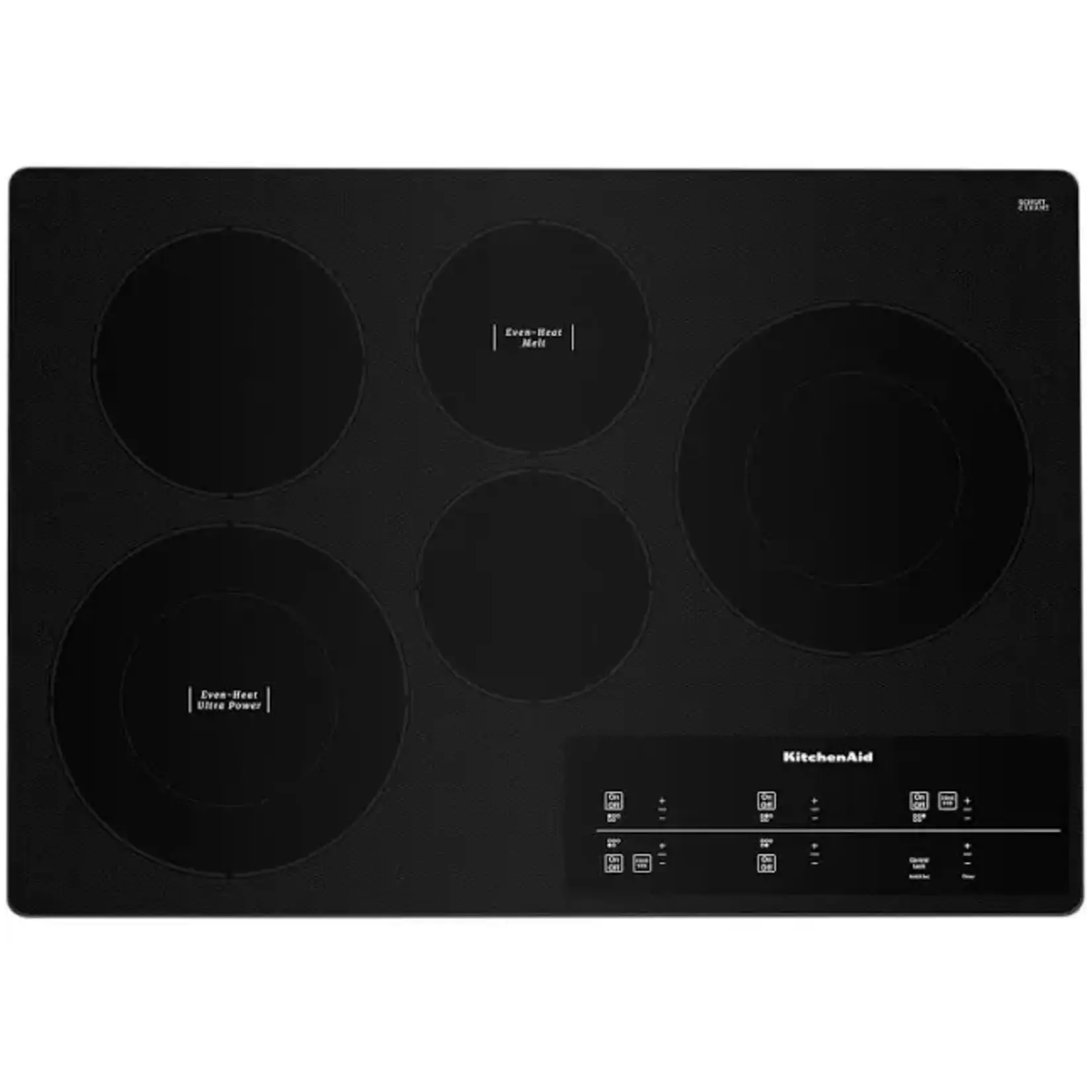 KitchenAid KitchenAid-KCES950KSS-30 in. Radiant Electric Cooktop in Black Stainless Steel with 5 Burner Elements Including Double-Ring Element