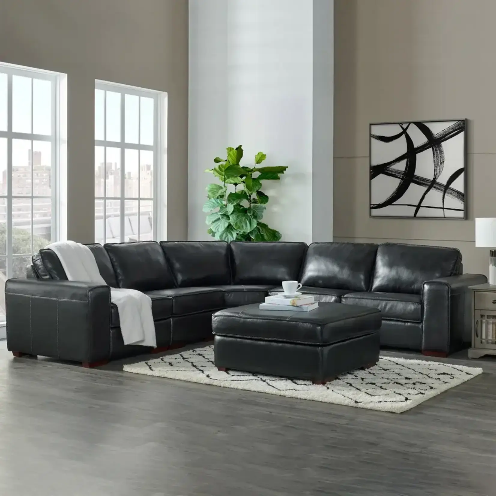 #1435176 - Pulaski Furniture Nelson 6 Piece Leather Sectional