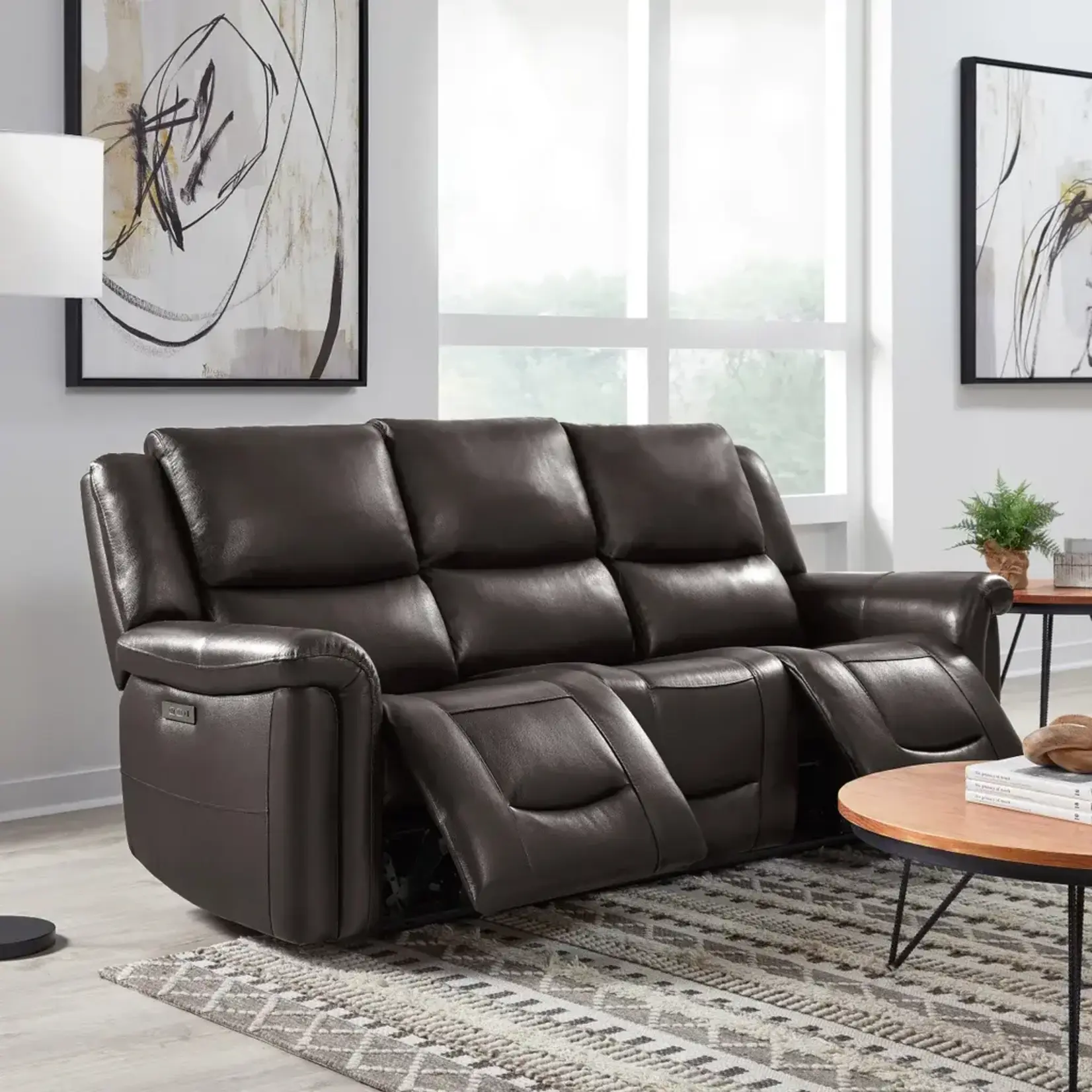 #1861792 - Alba Leather Power Reclining Sofa with Power Headrests