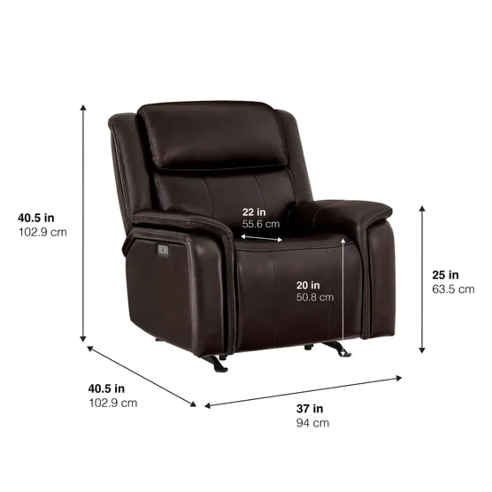 Model #1937C-9064-79 Item #1812674 - Barcalounger Bryson Leather Power Rocker Recliner with Power Adjustable Headrest
