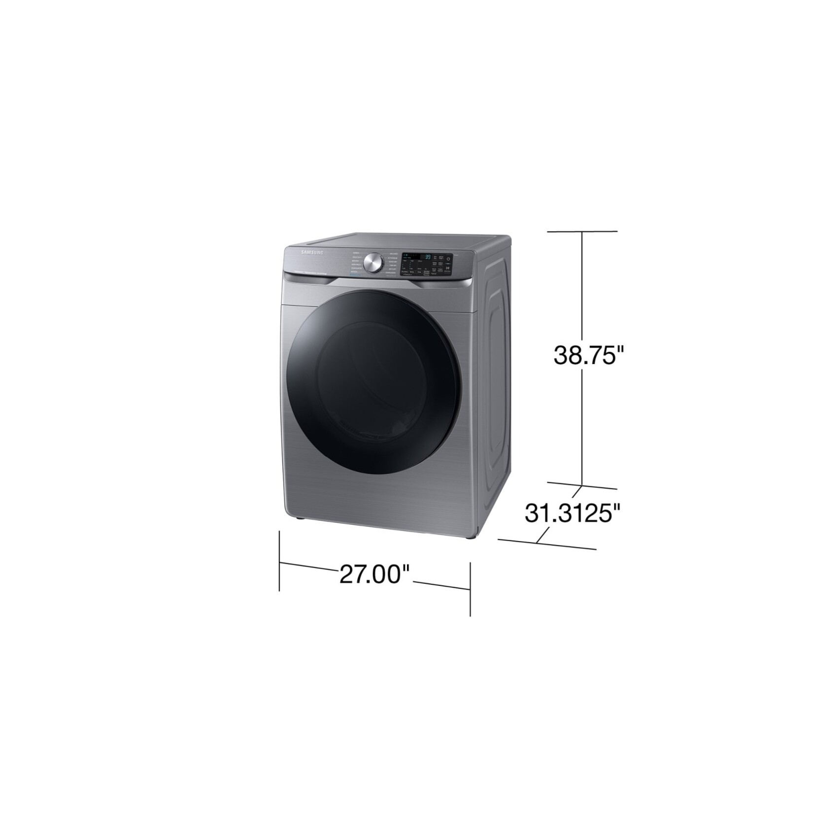 SAMSUNG #DVE45B6300P - Samsung 7.5 cu. ft. Smart Stackable Vented Electric Dryer with Steam Sanitize+ in Platinum (CPS Warranty)