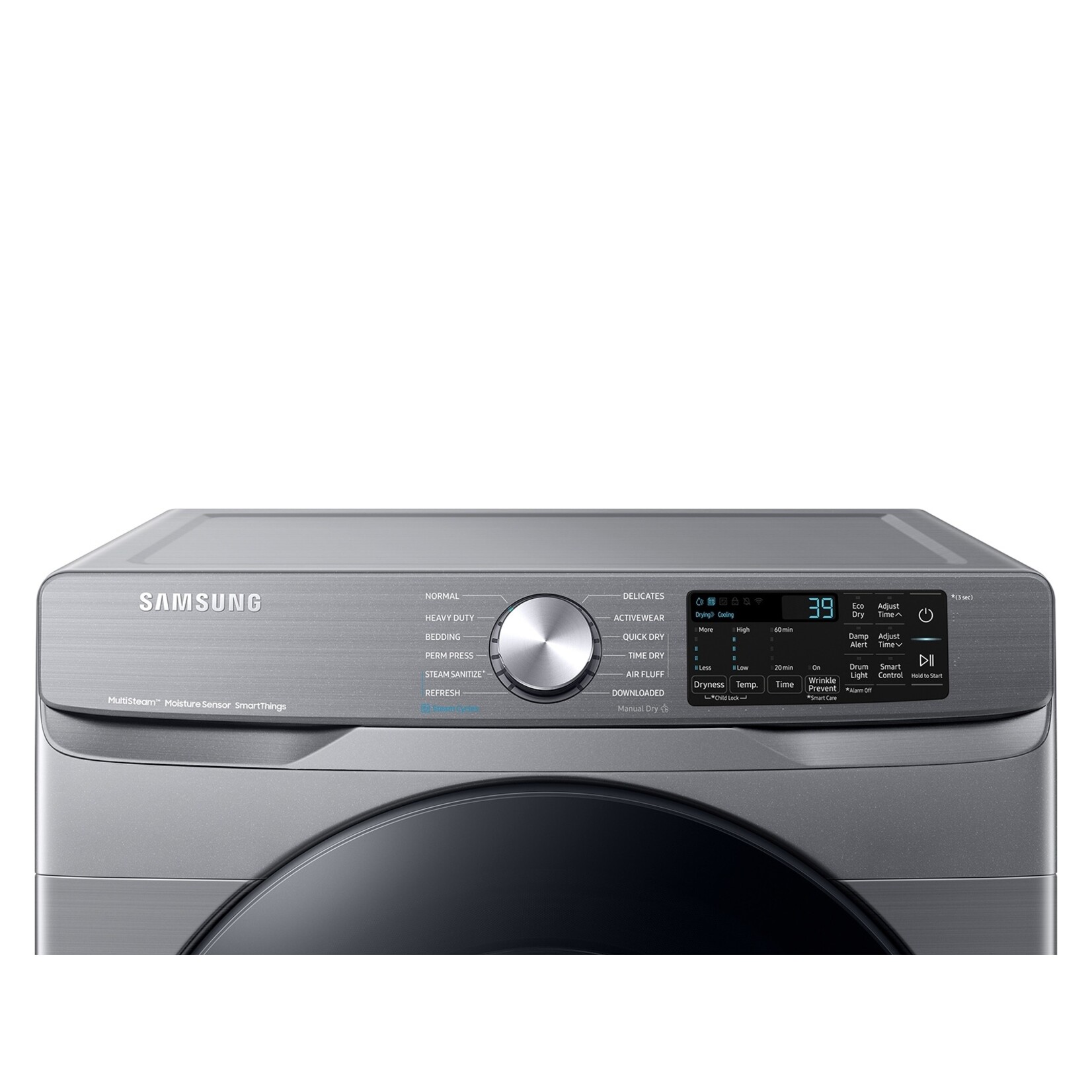 SAMSUNG #DVE45B6300P - Samsung 7.5 cu. ft. Smart Stackable Vented Electric Dryer with Steam Sanitize+ in Platinum (CPS Warranty)