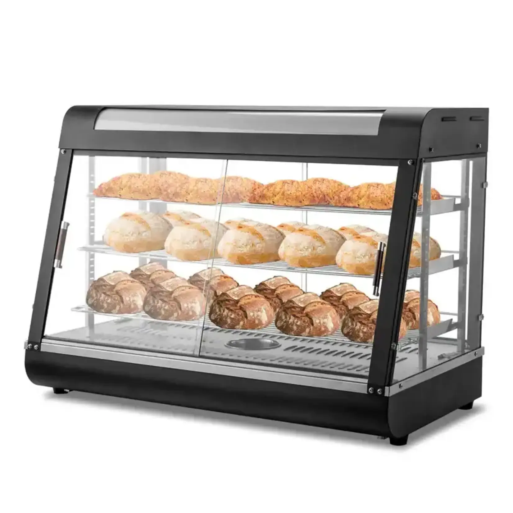 VEVOR Tier 3(SC-CJ-602) Commercial Food Warmer Display, 1500W with Light, Adjustable Shelf and Temperature Display, 86℉~185℉