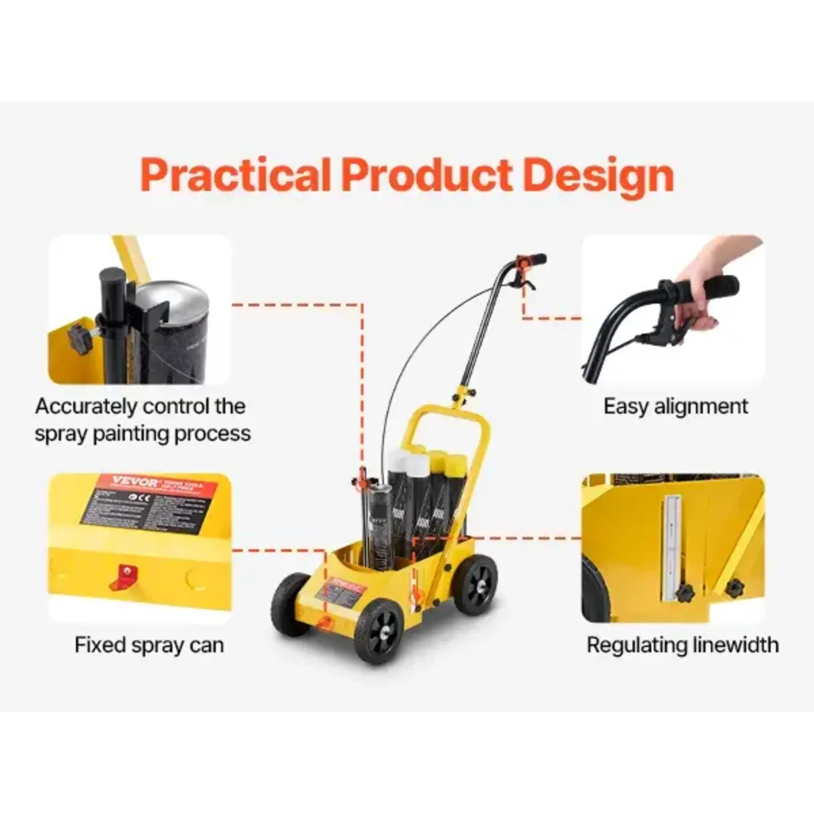 VEVOR RFS-500 Striping Line Marking Machine, Striping Line Machine with Adjustable Width