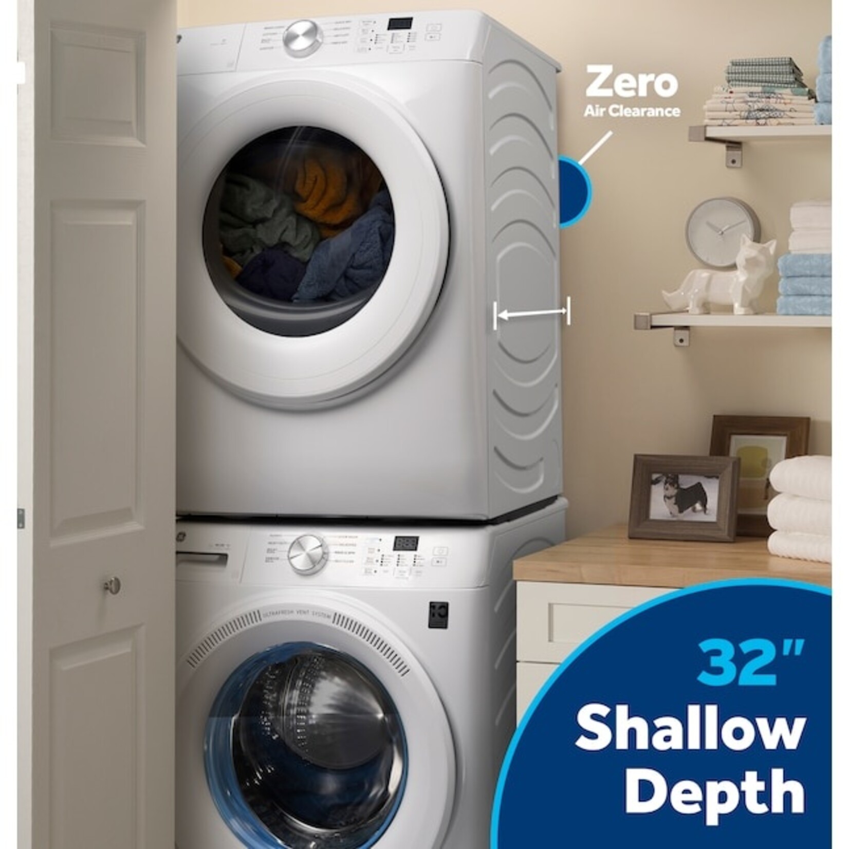 GE #GFW350SSYWW - GE® ENERGY STAR® 4.6 cu. ft. Capacity Smart Front Load Washer with UltraFresh Vent System with OdorBlock™