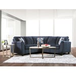 Nationwide Furniture Distributors #U367 - Modern Transitional Corner Sectional in a Navy Textured Fabric