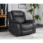 Nationwide Furniture Distributors #U145R - Contemporary Manual Motion Recliner in a Black Polyester Fabric