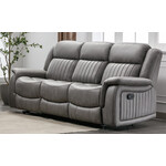 Nationwide Furniture Distributors #U147S - Contemporary Manual Motion Reclining Sofa in a Grey Polyester Fabric w/ Drop Down Table