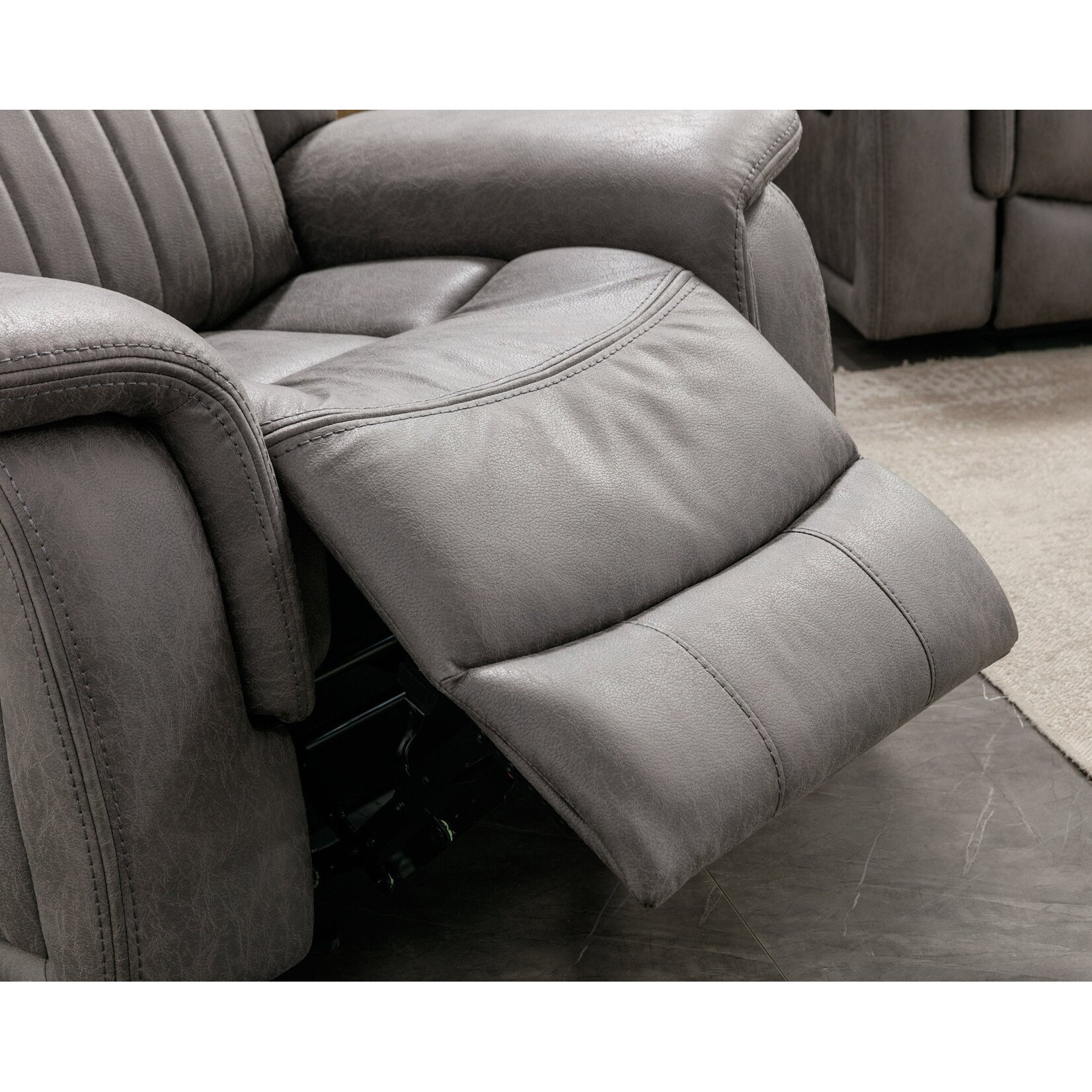 Nationwide Furniture Distributors #U147R - Contemporary Manual Motion Recliner in a Grey Polyester Fabric