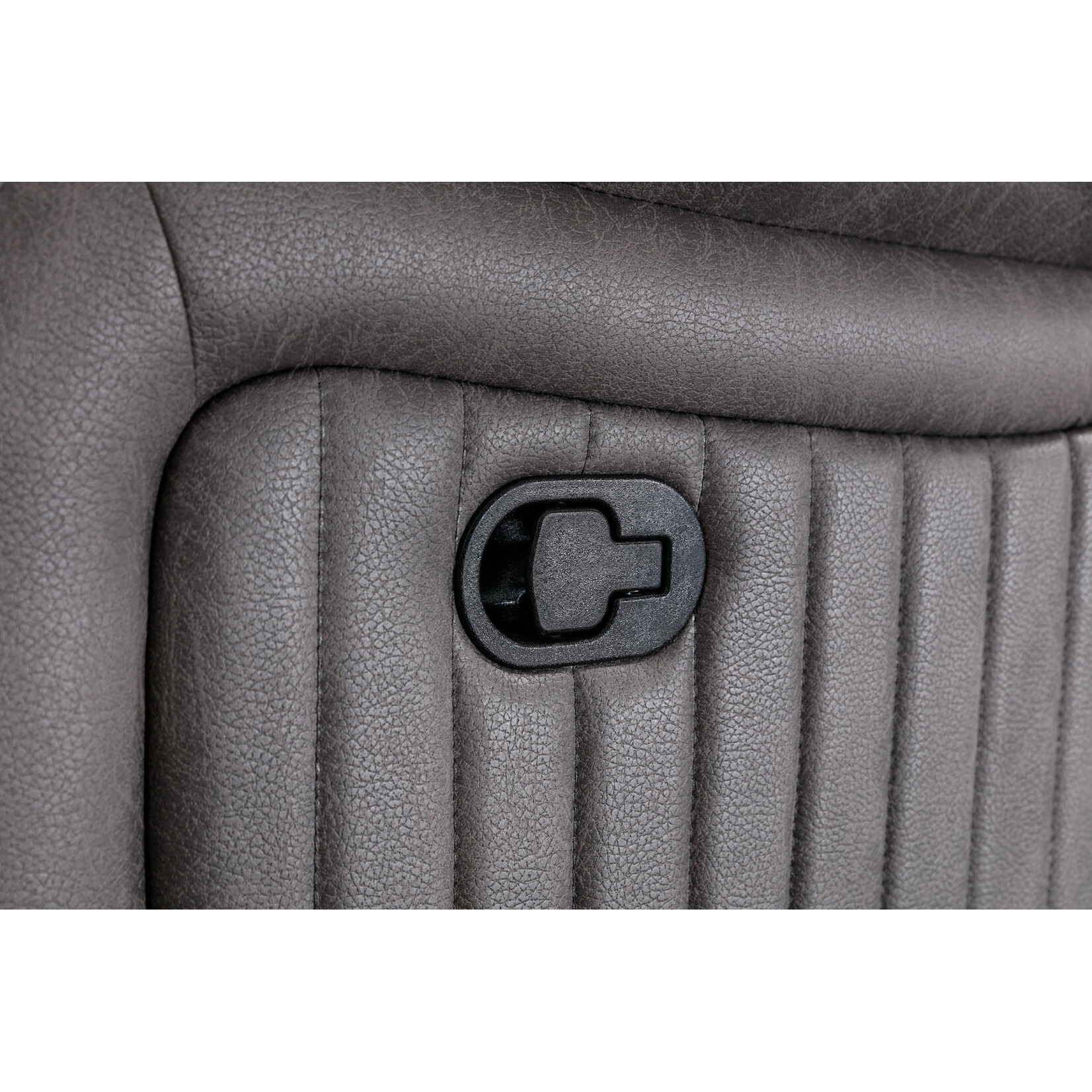 Nationwide Furniture Distributors #U147S - Contemporary Manual Motion Reclining Sofa in a Grey Polyester Fabric w/ Drop Down Table