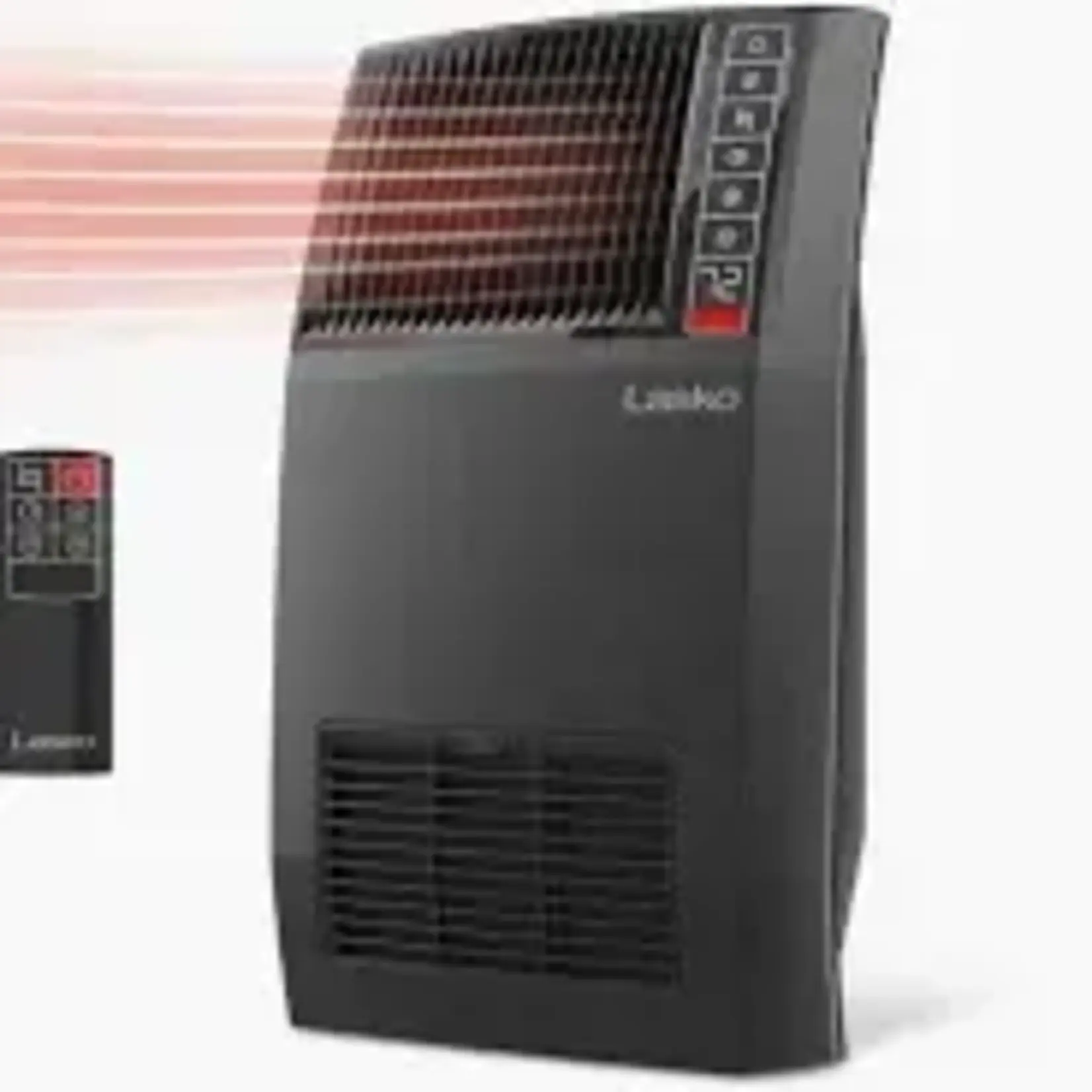 Lasko 23 in. 1500W Cyclonic Ceramic Console Heater with Remote, CC24910, Black