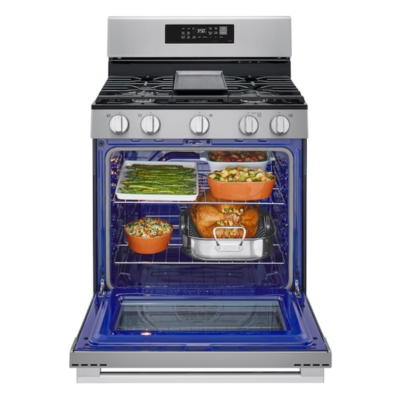 LG #LRGN6323Y - LG 6.3 cu. ft. Smart Wi-Fi Enabled Probake Convection® Gas Range with Air Fry & EasyClean®