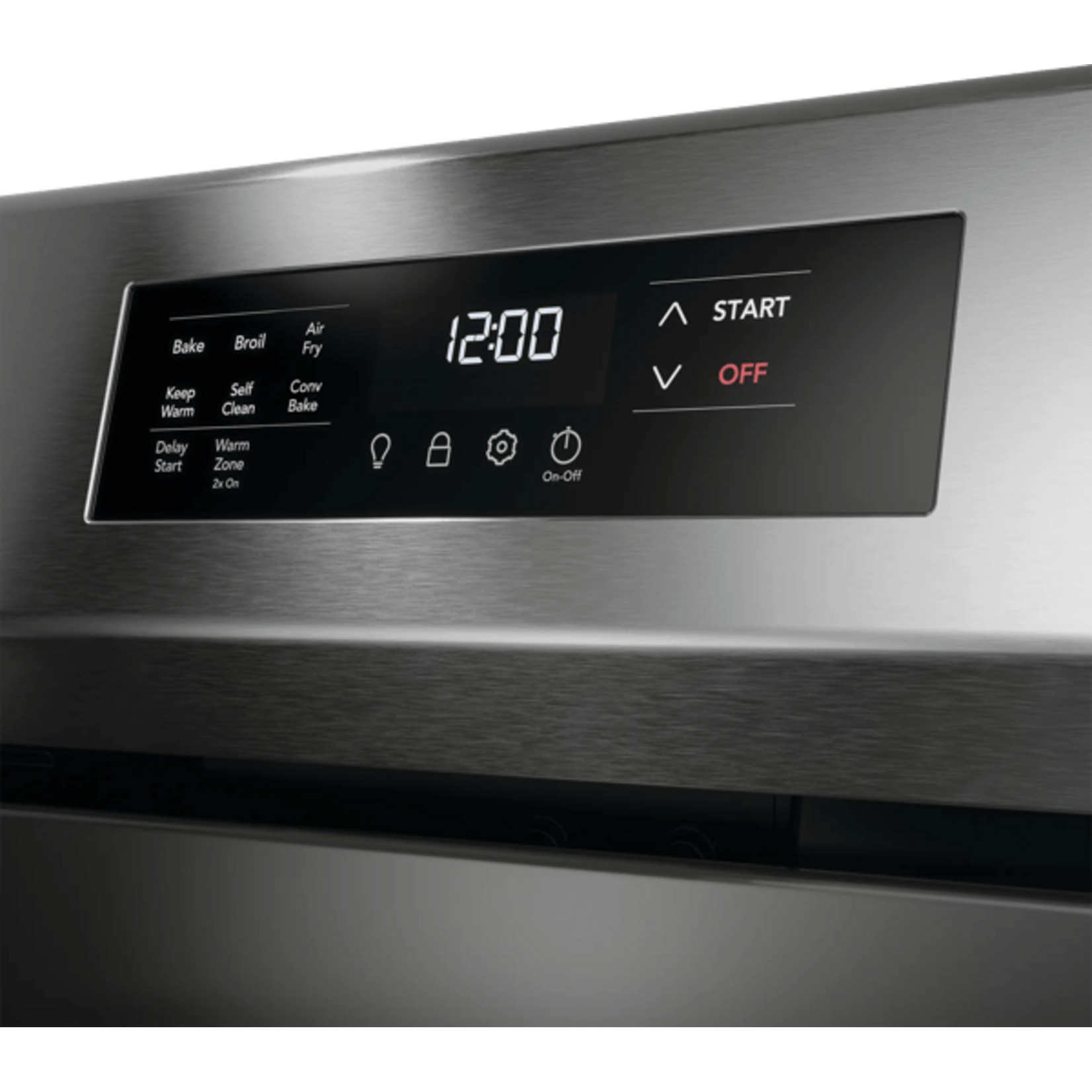 Frigidaire #FCRE3083AS - Frigidaire 30-in Glass Top 5 burners 5.3-cu ft Air Fry Convection Oven Freestanding Electric Range ( Stainless Steel )