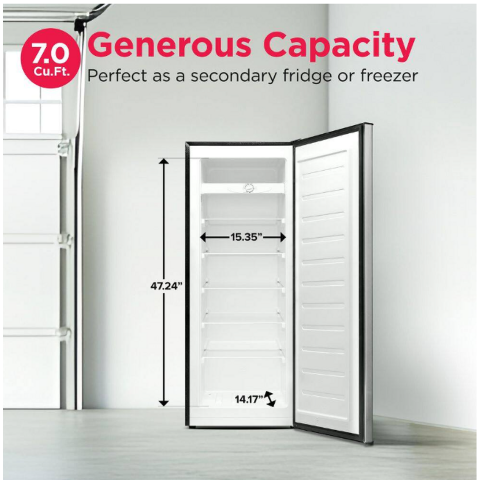 Frigidaire EFRF7010-B-6COM  7.0 cu. ft. Upright Convertible Fridge/Freezer in Stainless Look