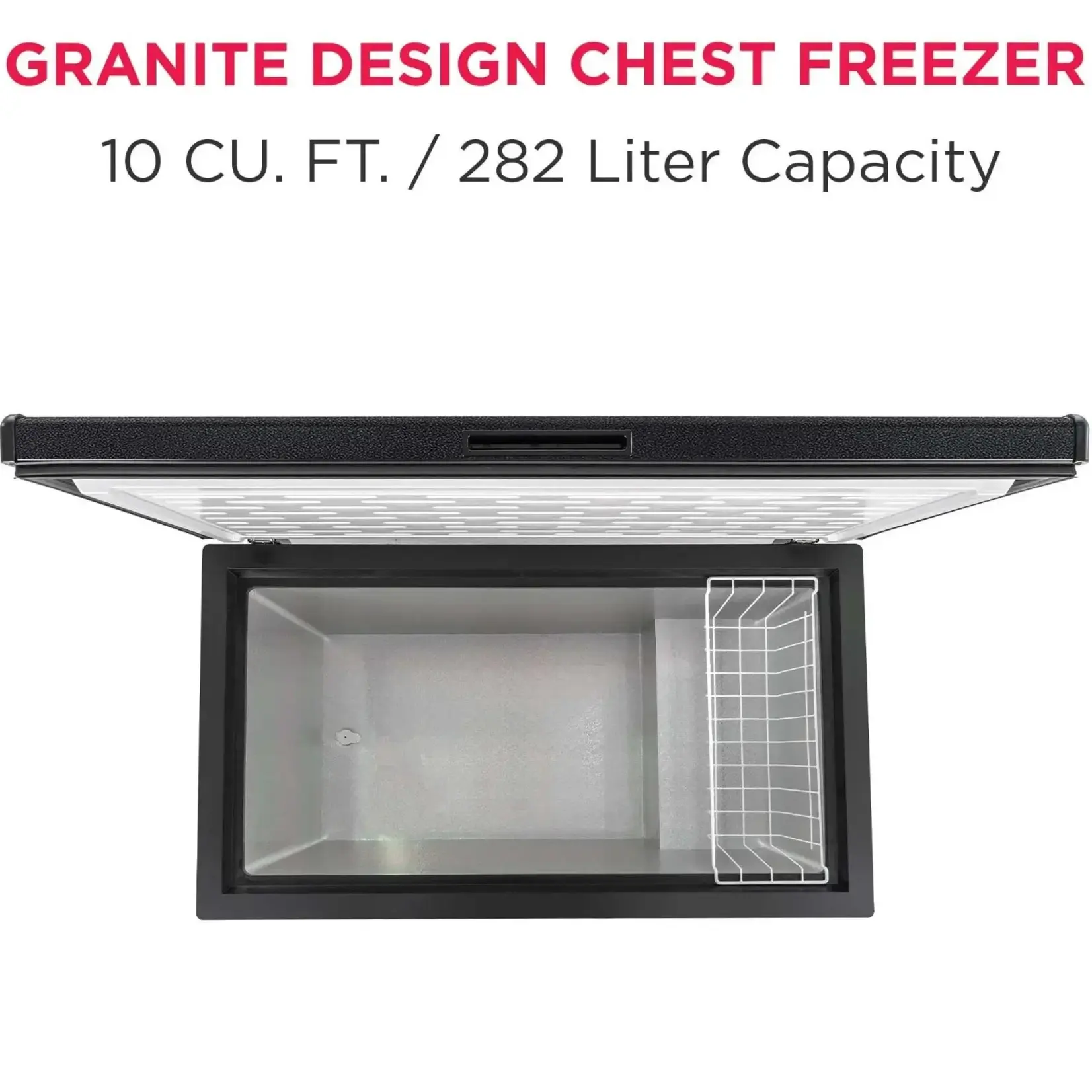 EFRF1013-B-6COM 10 cu. ft. Freezer with Manual Defrost Chest Freezer Easy Drain in Black Garage Ready