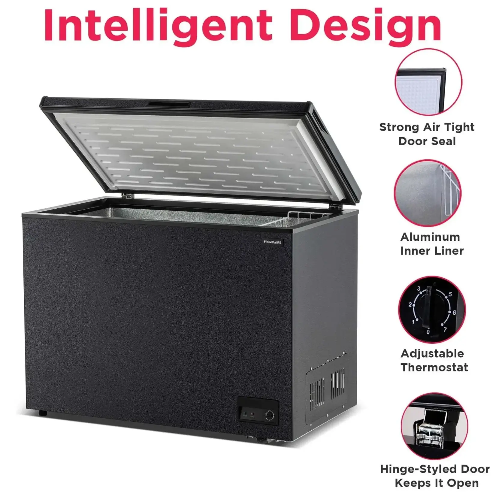 EFRF1013-B-6COM 10 cu. ft. Freezer with Manual Defrost Chest Freezer Easy Drain in Black Garage Ready