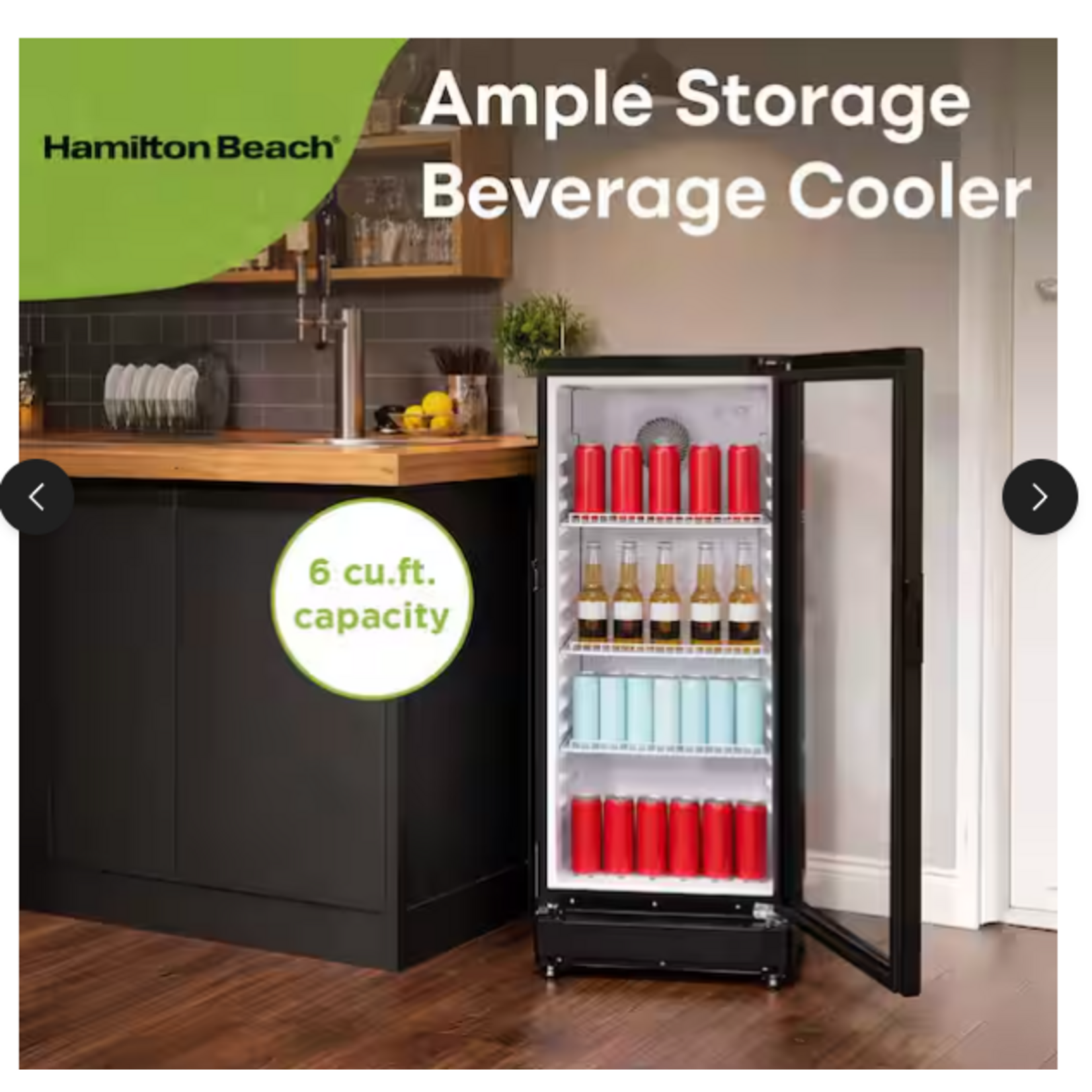 HAMILTON BEACH HBCBC670  21 In. 6.0 cu. ft. Beverage Refrigerator Commercial with Glass Door in Black