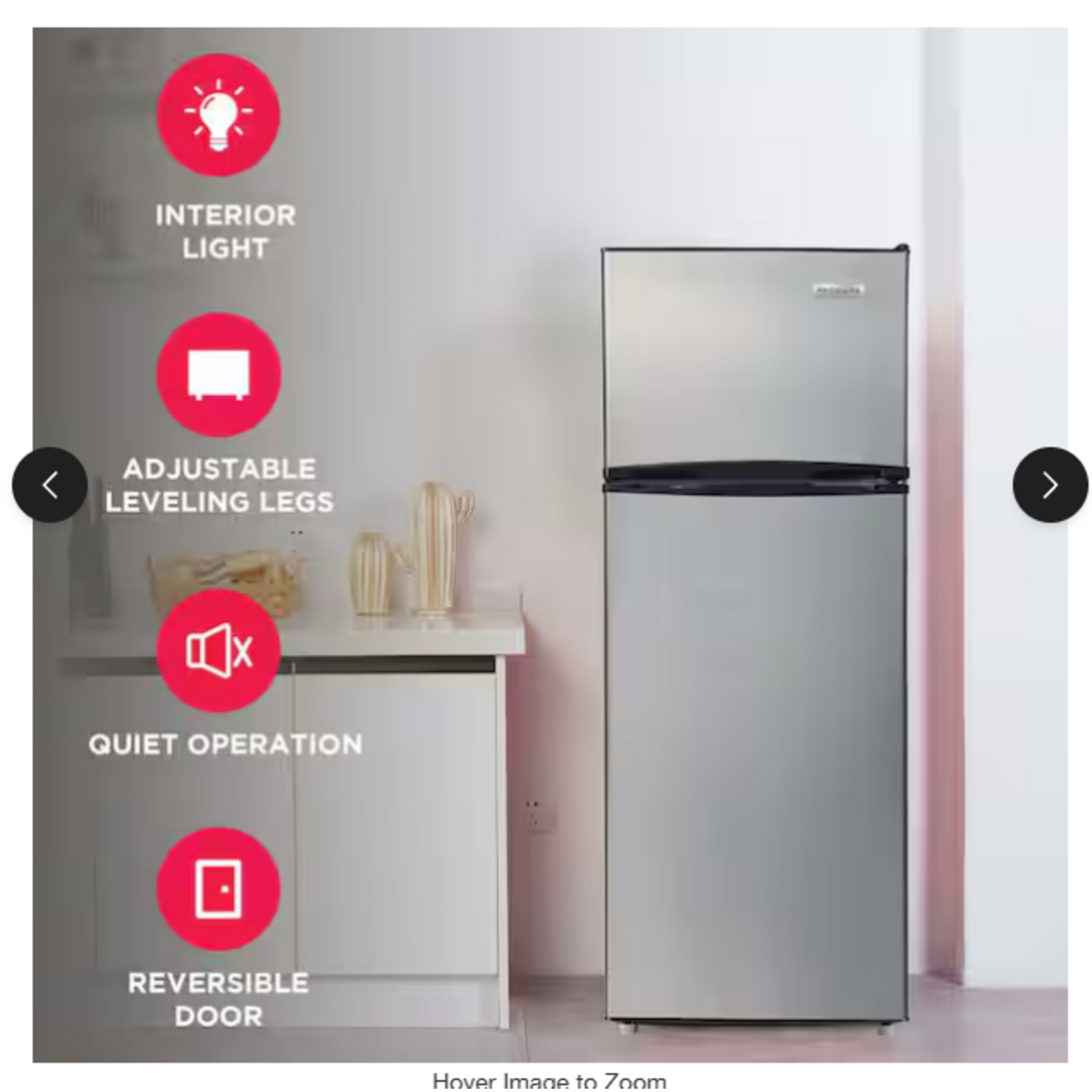 FGFR797 Frigidaire Platinum 7.5 Cu Ft Top Mount Refrigerator Compact Fridge