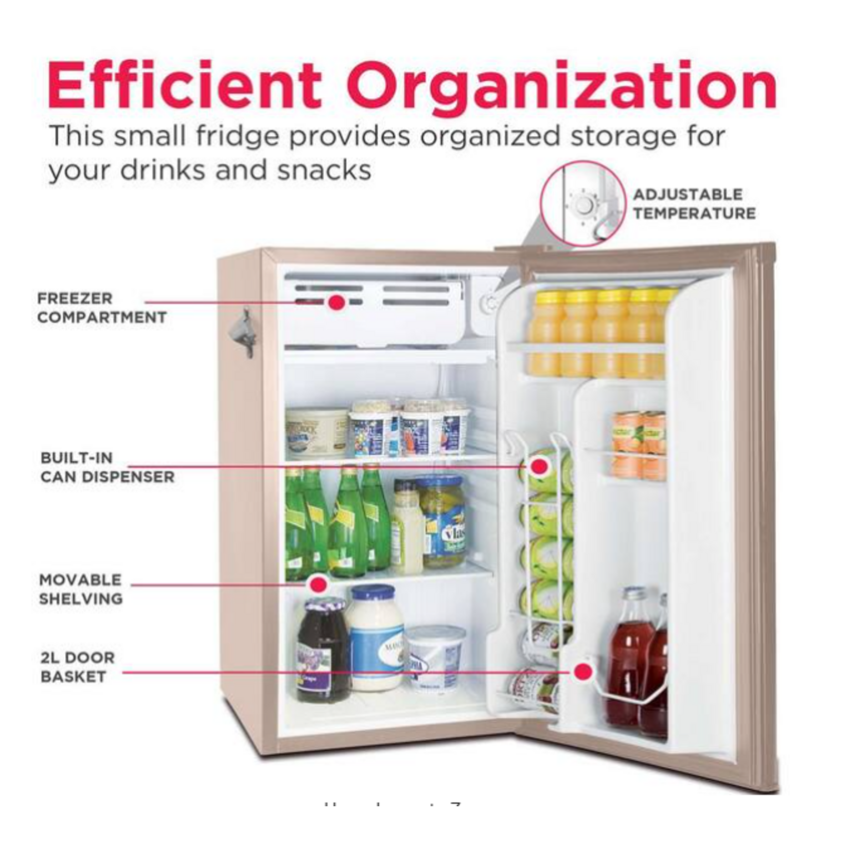 Frigidaire EFR376-CORALCOM  3.2 cu. ft. Retro Mini Fridge in Coral Pink