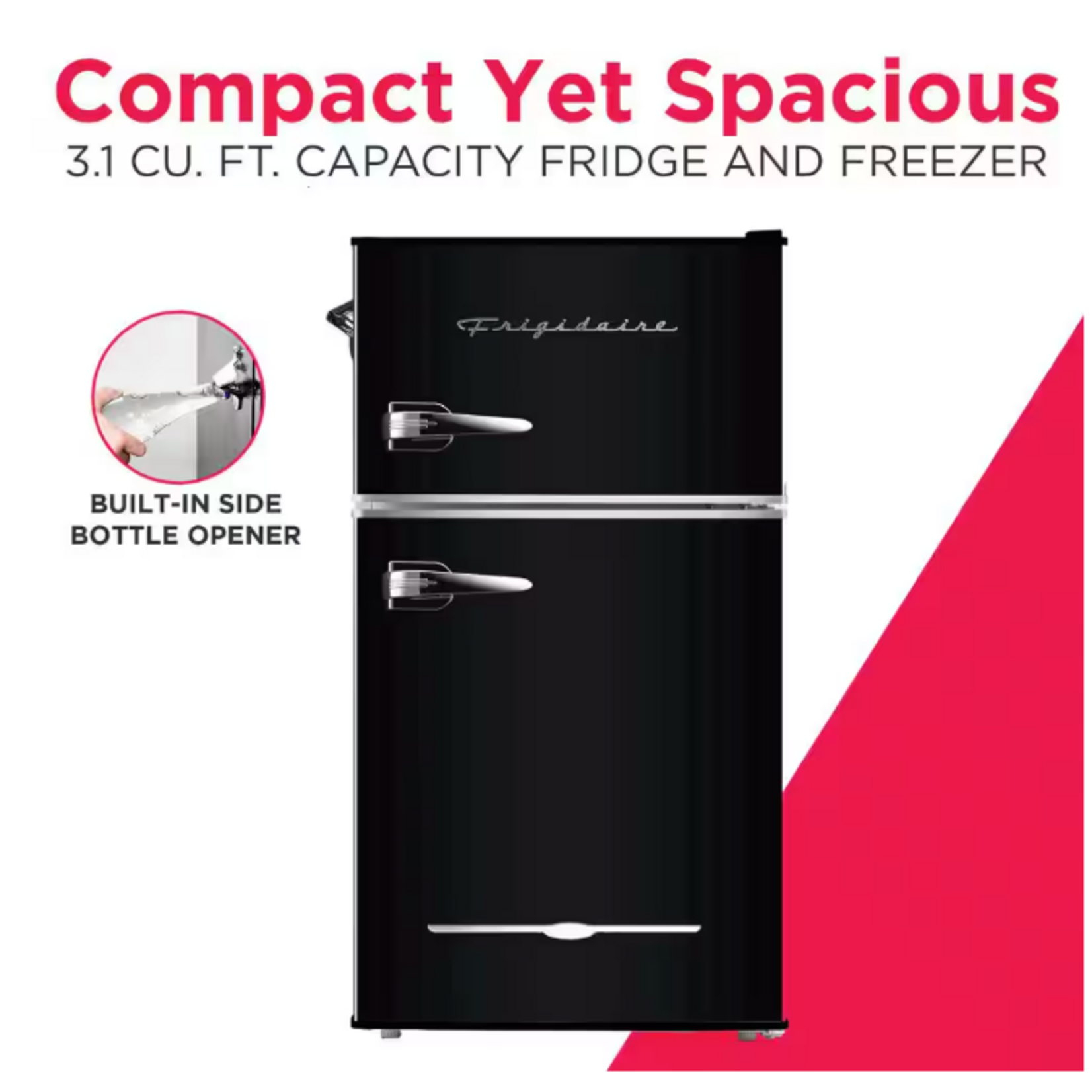 EFR840-BLACKCOM   3.1 cu. ft. 2 Door Retro Mini Fridge in Black