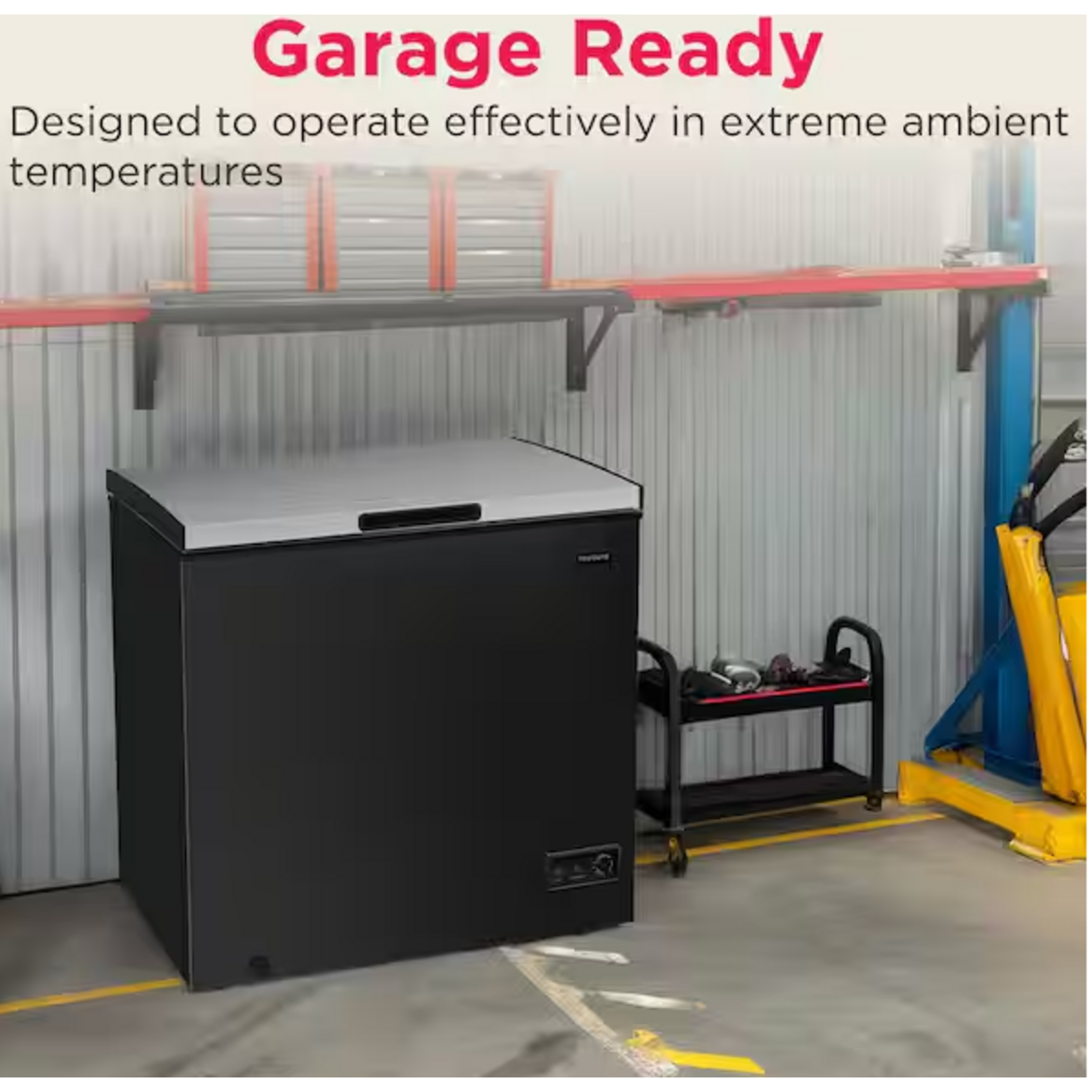 EFRF7015-BLACK-6COM  Frigidaire 7.0 cu. ft. Manual Defrost Chest Freezer in Black with Garage Ready