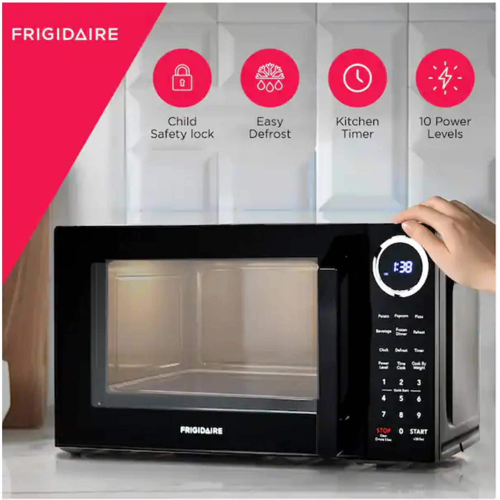 EMW953-BLACK  Frigidaire 19 in. 0.9 cu. ft. MICROWAVE (BLACK DOOR)