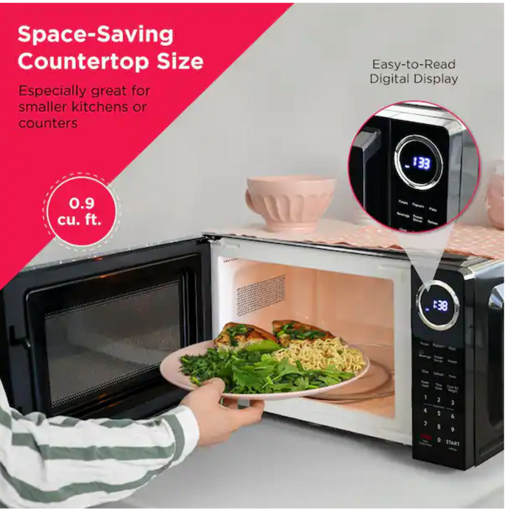 EMW953-BLACK  Frigidaire 19 in. 0.9 cu. ft. MICROWAVE (BLACK DOOR)