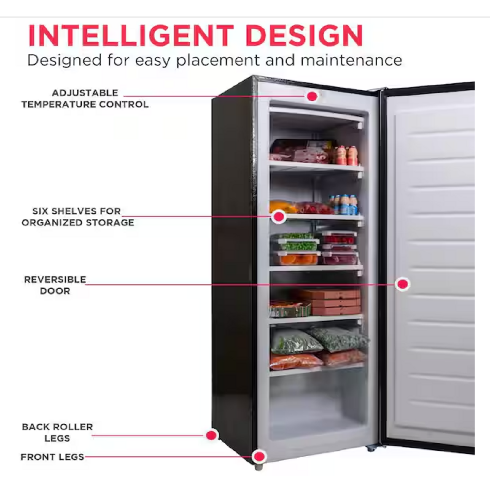 Frigidaire EFRF698 21.26 in. wide 6.5 cu. ft. Upright Freezer, Platinum Silver