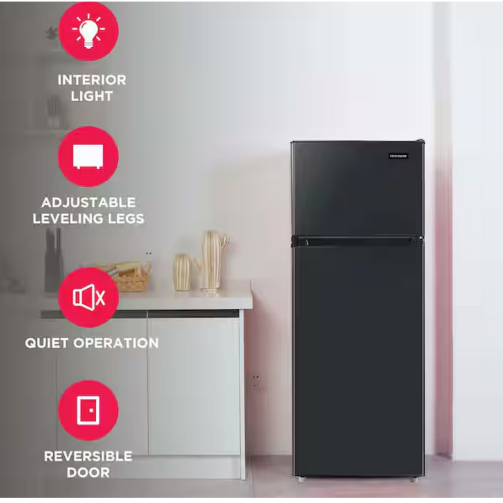 Frigidaire EFR784-BLACK-6COM  Frigidaire 21.5 in. 7.5 cu. ft. Top Freezer Refrigerator in Black