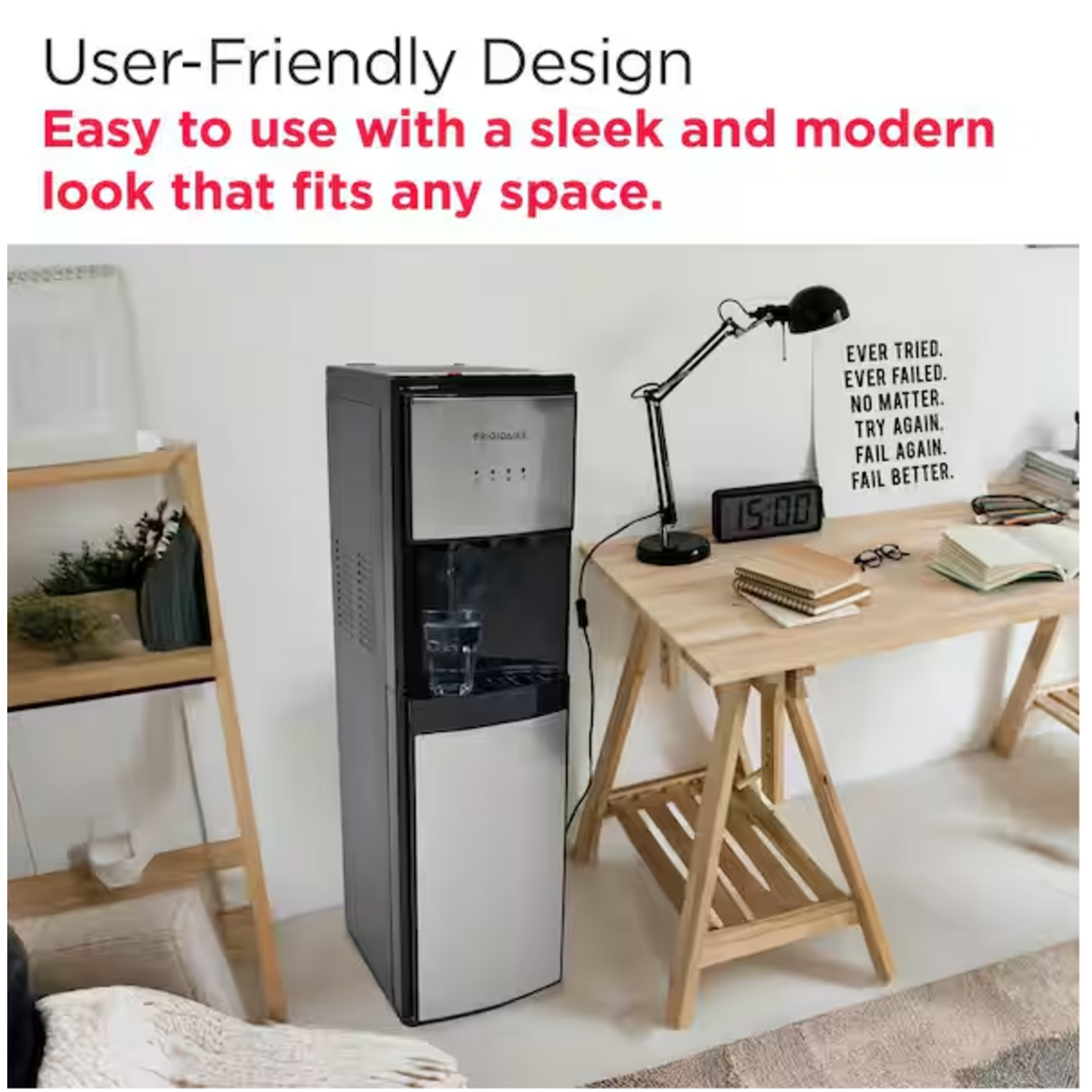 EFWC505 Frigidaire 5 Gallon Bottom Loading Hot and Cold Water Dispenser in Stainless Steel