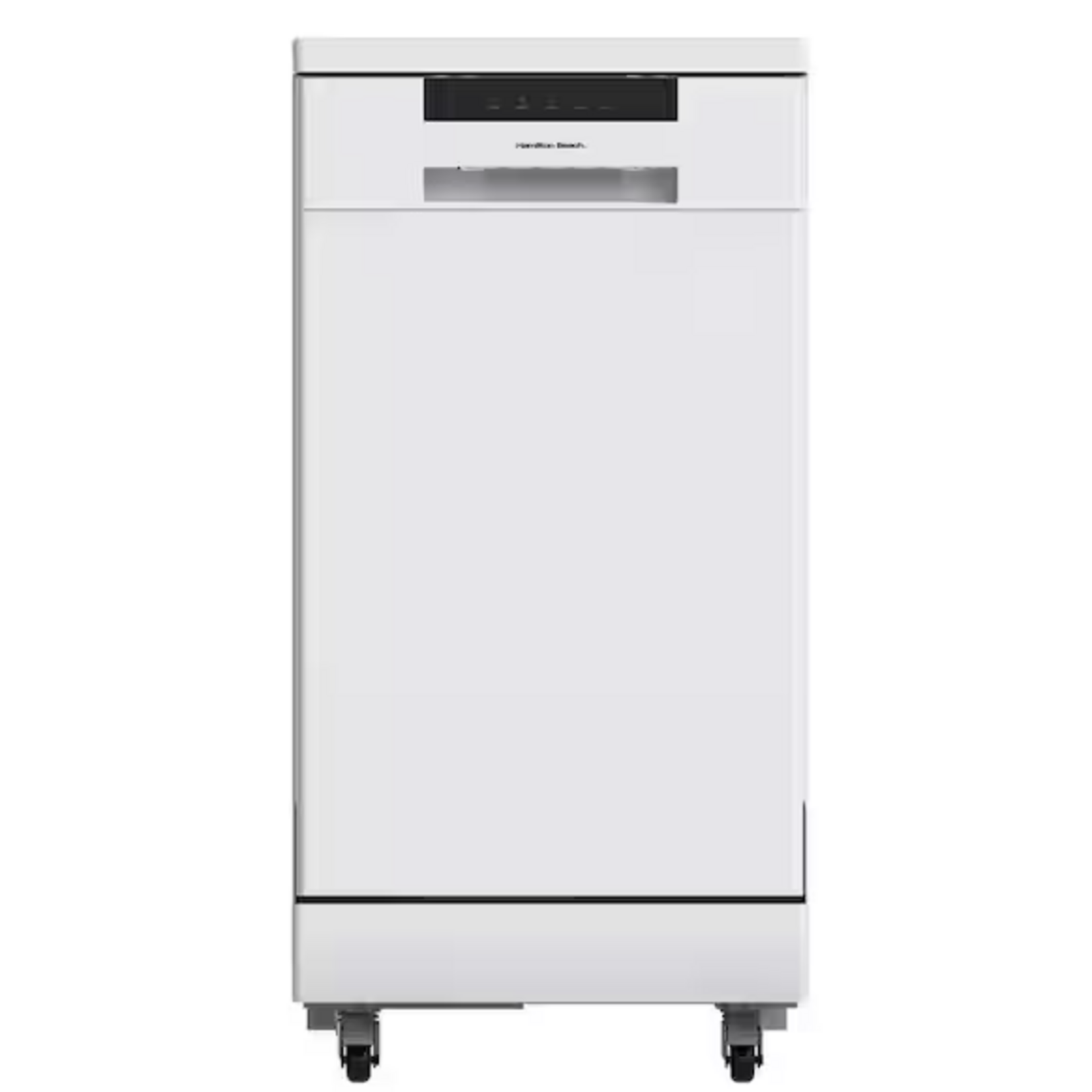 HAMILTON BEACH HBDW1809-B-WHITE 18 in. White Electronic Portable 120-volt Dishwasher with 3-Cycles with 8 Place Settings Capacity
