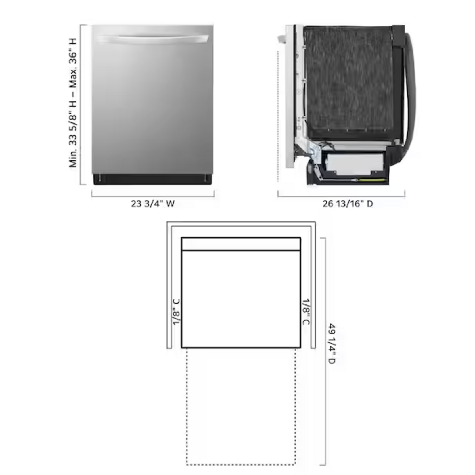 LG (DENT )LG 24 in. Top Control Smart Wi-Fi Enabled Dishwasher, QuadWash Pro, Dynamic Heat Dry, 3rd Rack, PrintProof Stainless Steel{ ONE YEAR CPS WARRANTY}