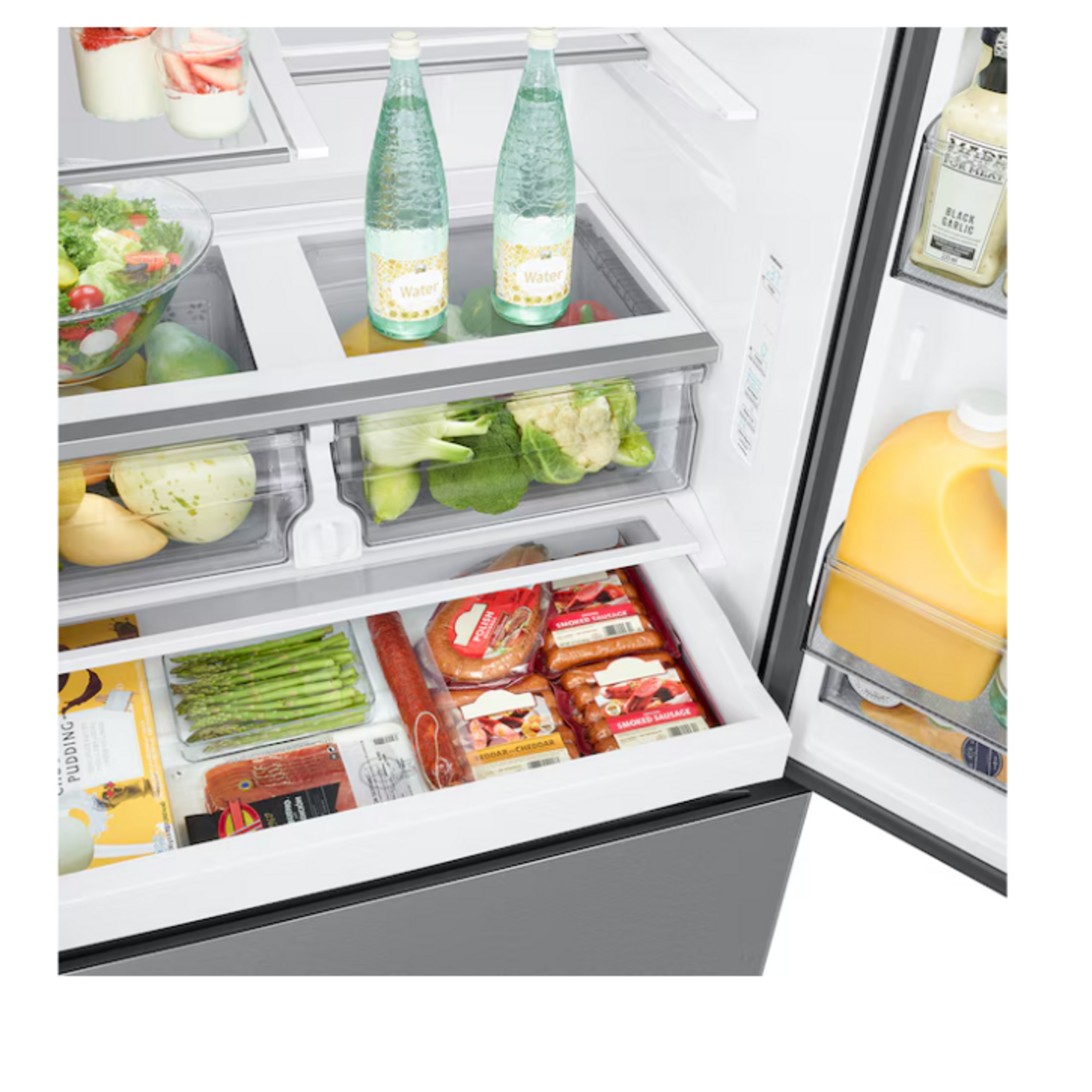 SAMSUNG RF70F27SER Samsung Counter-Depth Sphere Ice 26-cu ft 3 -Door 36-in Wide with Dual Ice Maker ( Fingerprint Resistant Stainless Steel ) ENERGY STAR Certified