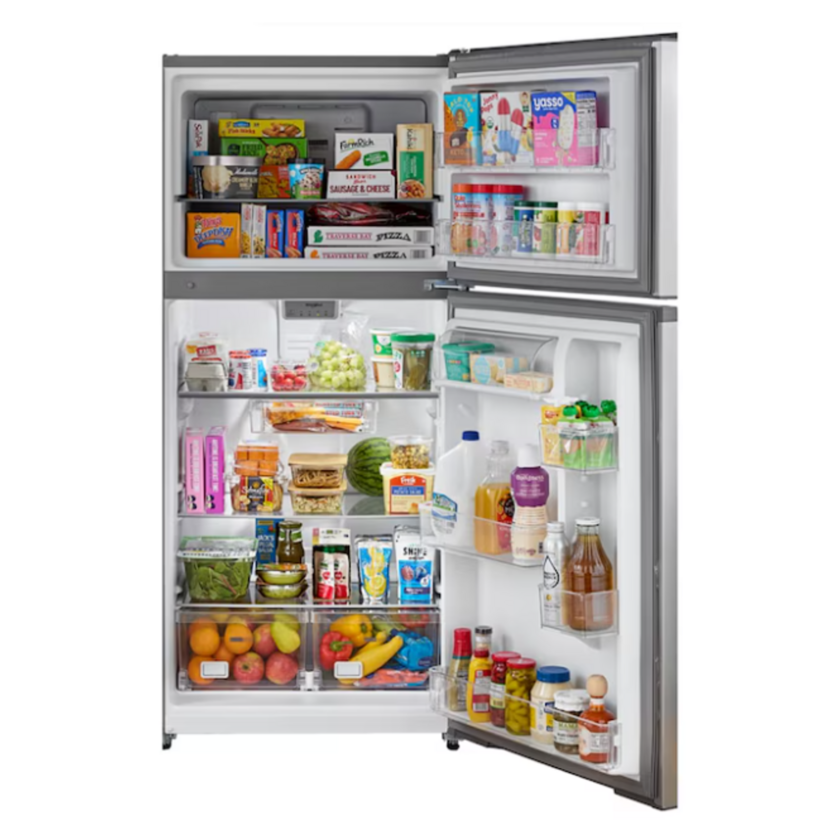 Whirlpool Whirlpool 19.3-cu ft Standard-Depth 30-in Wide Top-Freezer Refrigerator ( Fingerprint-Resistant Stainless Finish ) Garage Ready ENERGY STAR Certified