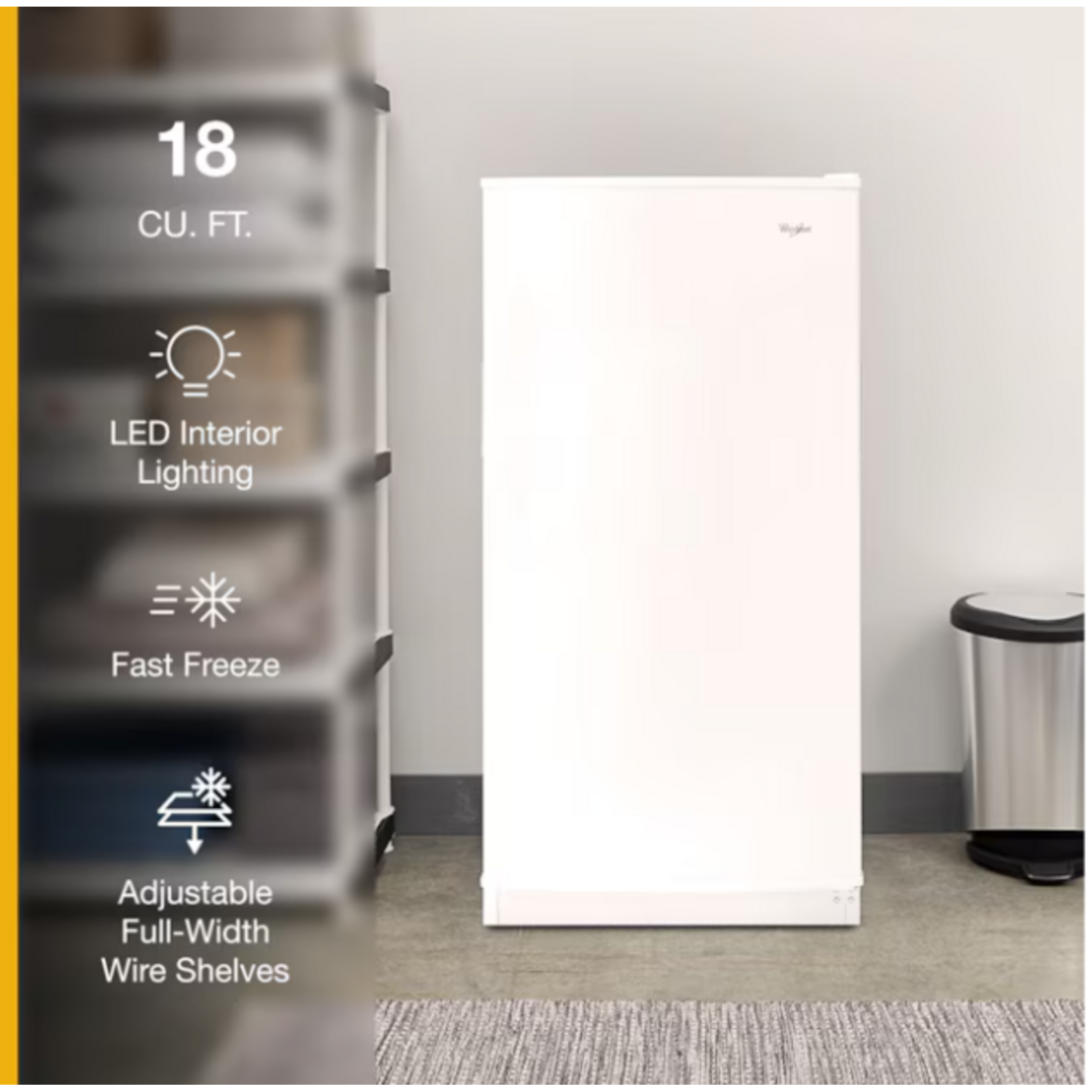 Whirlpool WZF34X18DW Whirlpool 17.7-cu ft Frost-free Upright Freezer (White)