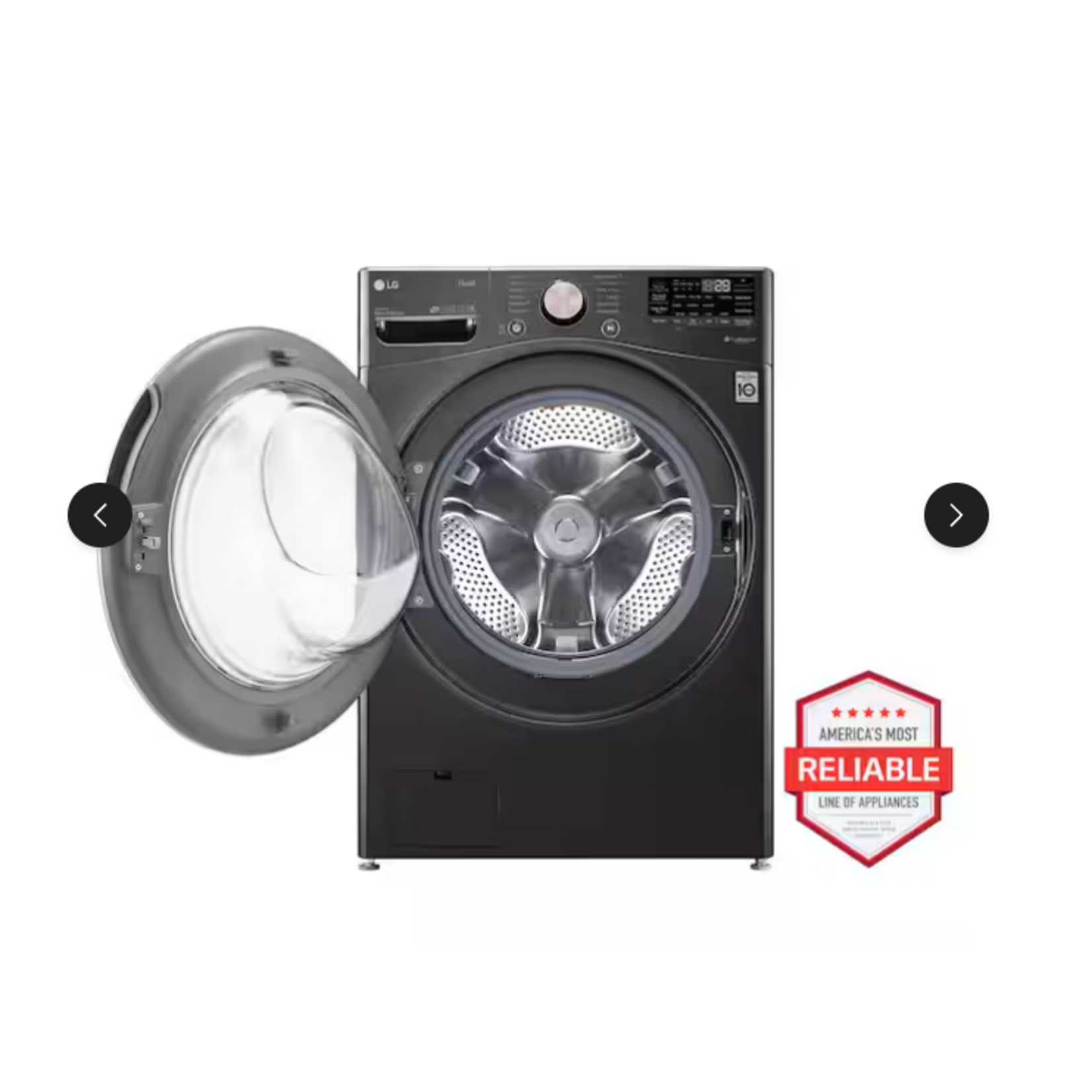 LG *WM4000HBA 27 in. 4.5 cu. ft. Black Steel Ultra Capacity Front Load Washing Machine with TurboWash360