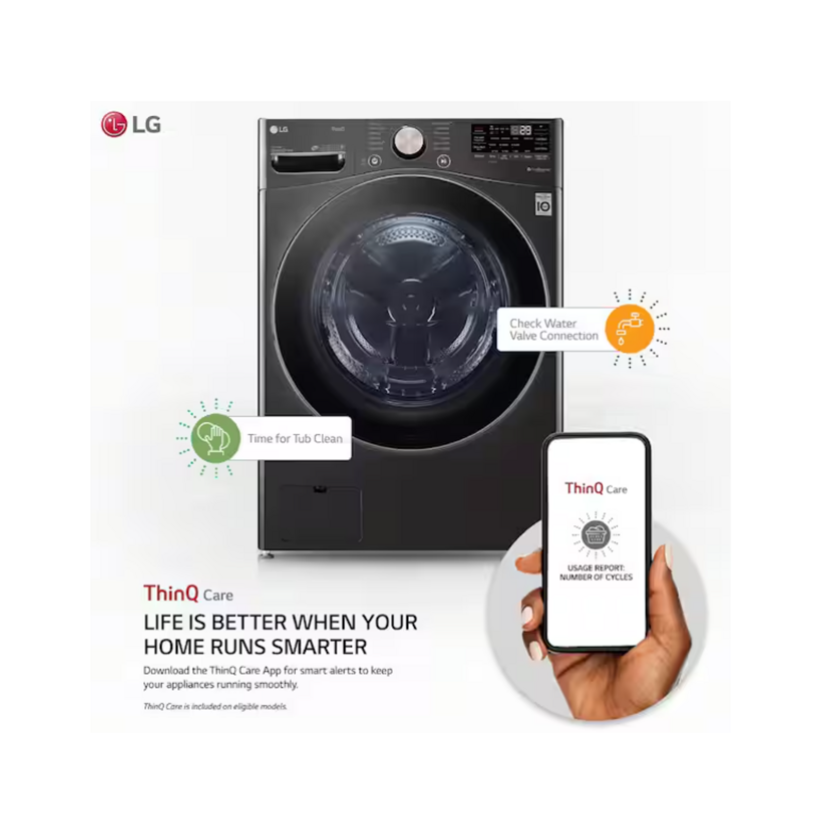 LG *WM4000HBA 27 in. 4.5 cu. ft. Black Steel Ultra Capacity Front Load Washing Machine with TurboWash360