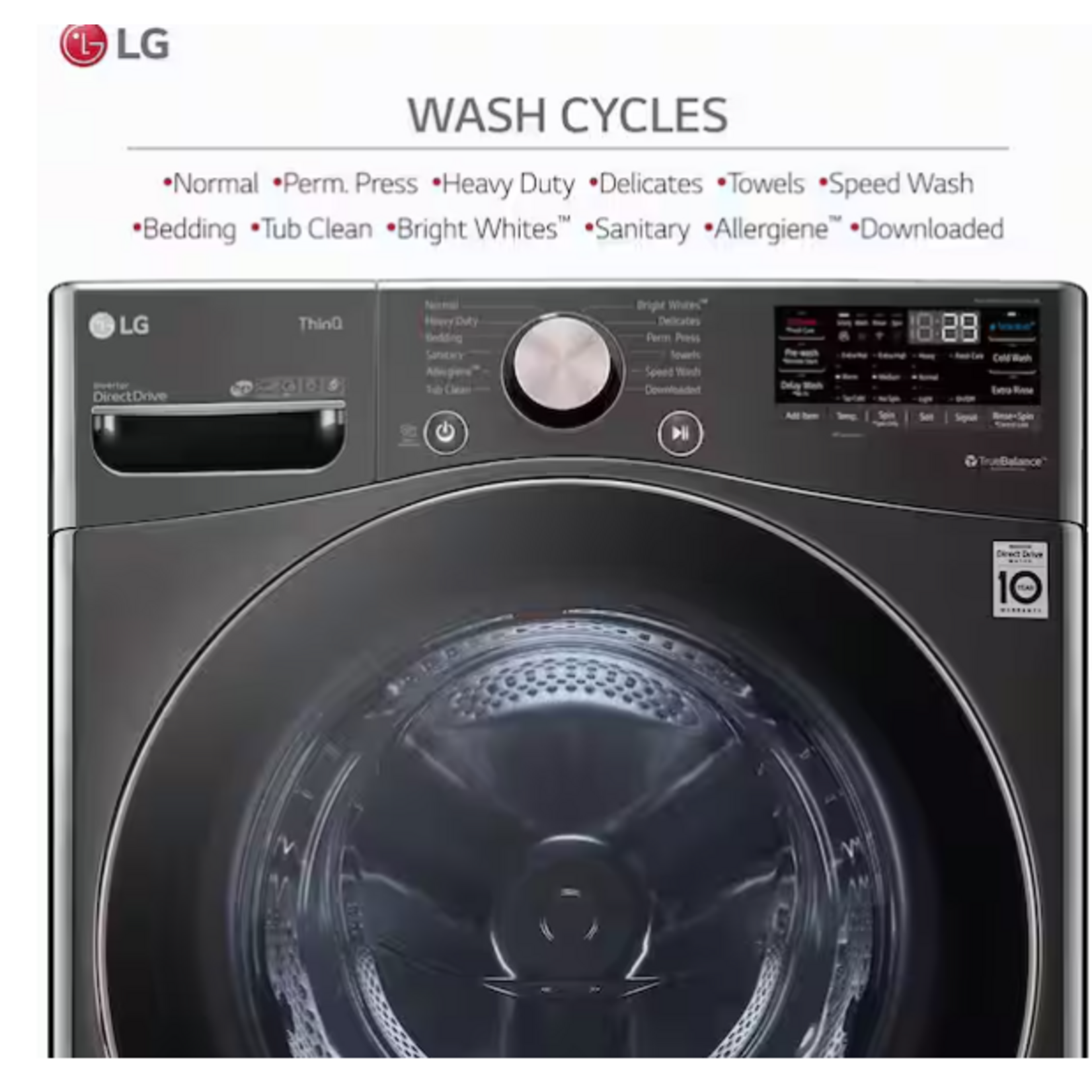 LG *WM4000HBA 27 in. 4.5 cu. ft. Black Steel Ultra Capacity Front Load Washing Machine with TurboWash360