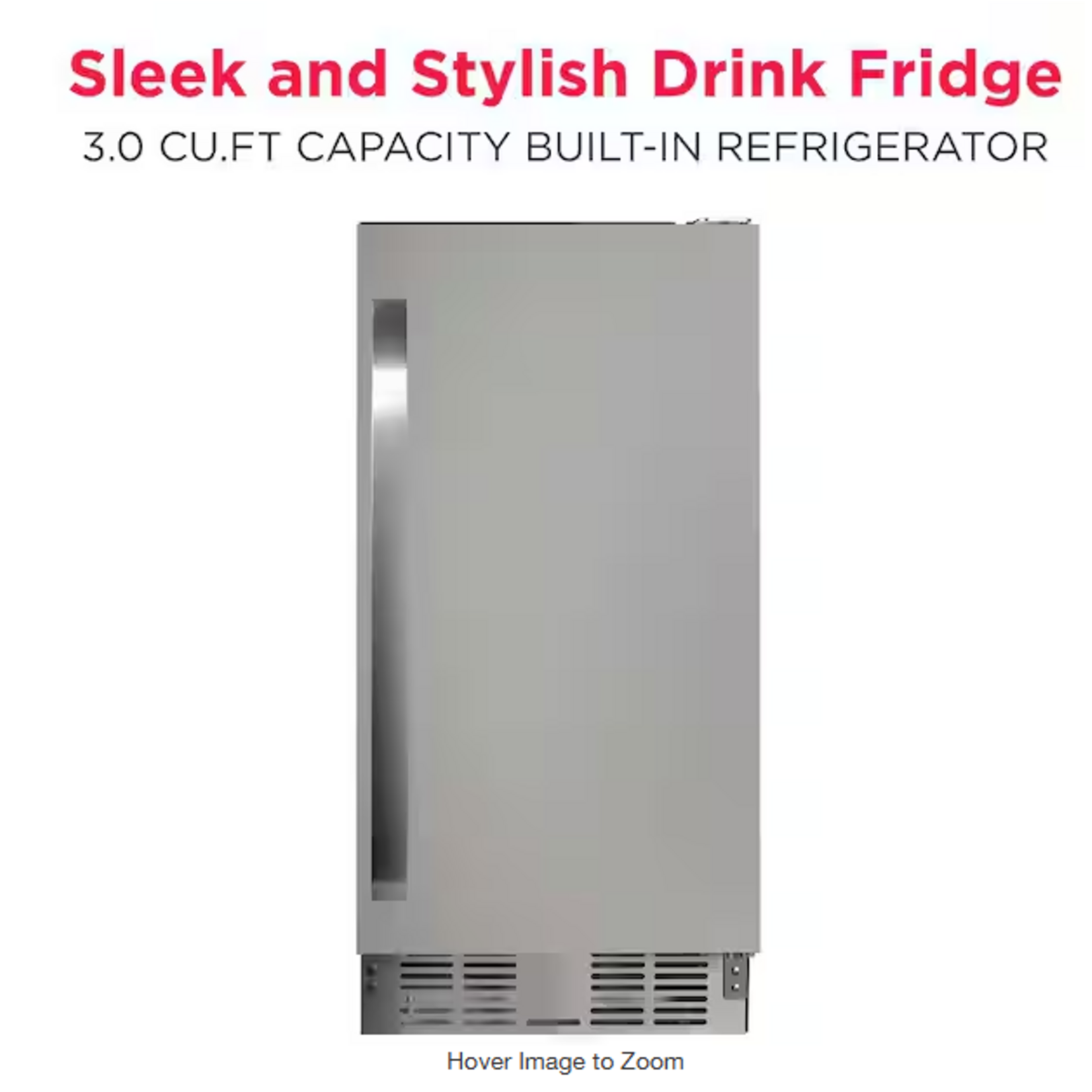 Frigidaire FGFR3100-6COM  Frigidaire 14.9 in., 2.9 cu. ft., Mini Refrigerator in Stainless Steel without Freezer