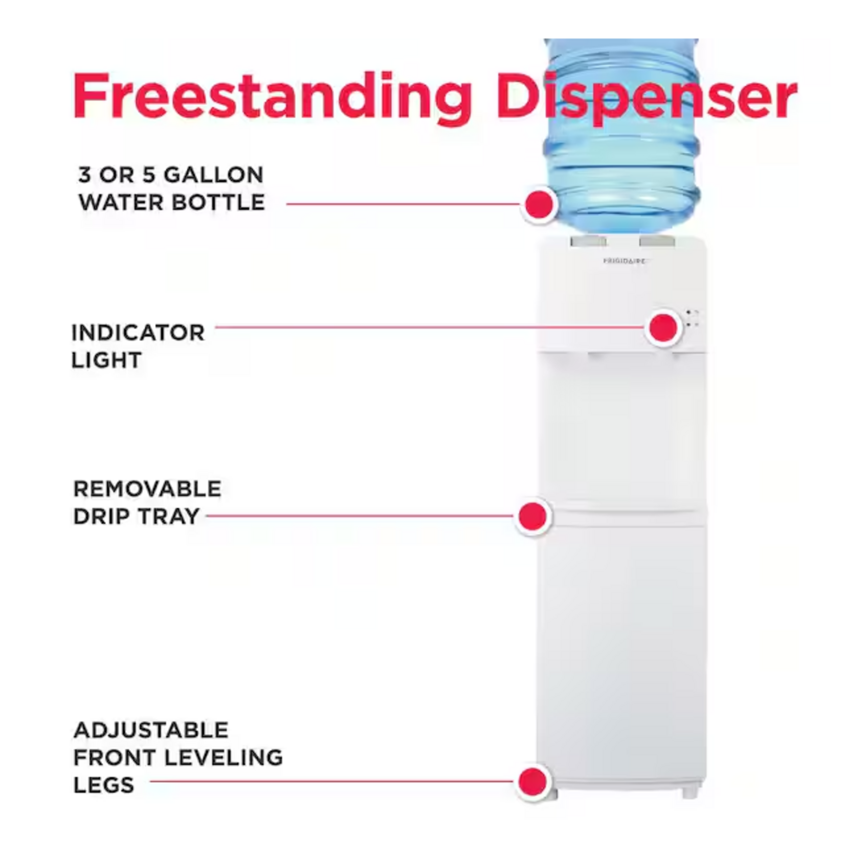 EFWC498   Frigidaire 3 Gal. or 5 Gal. Hot and Cold Water Dispenser in White