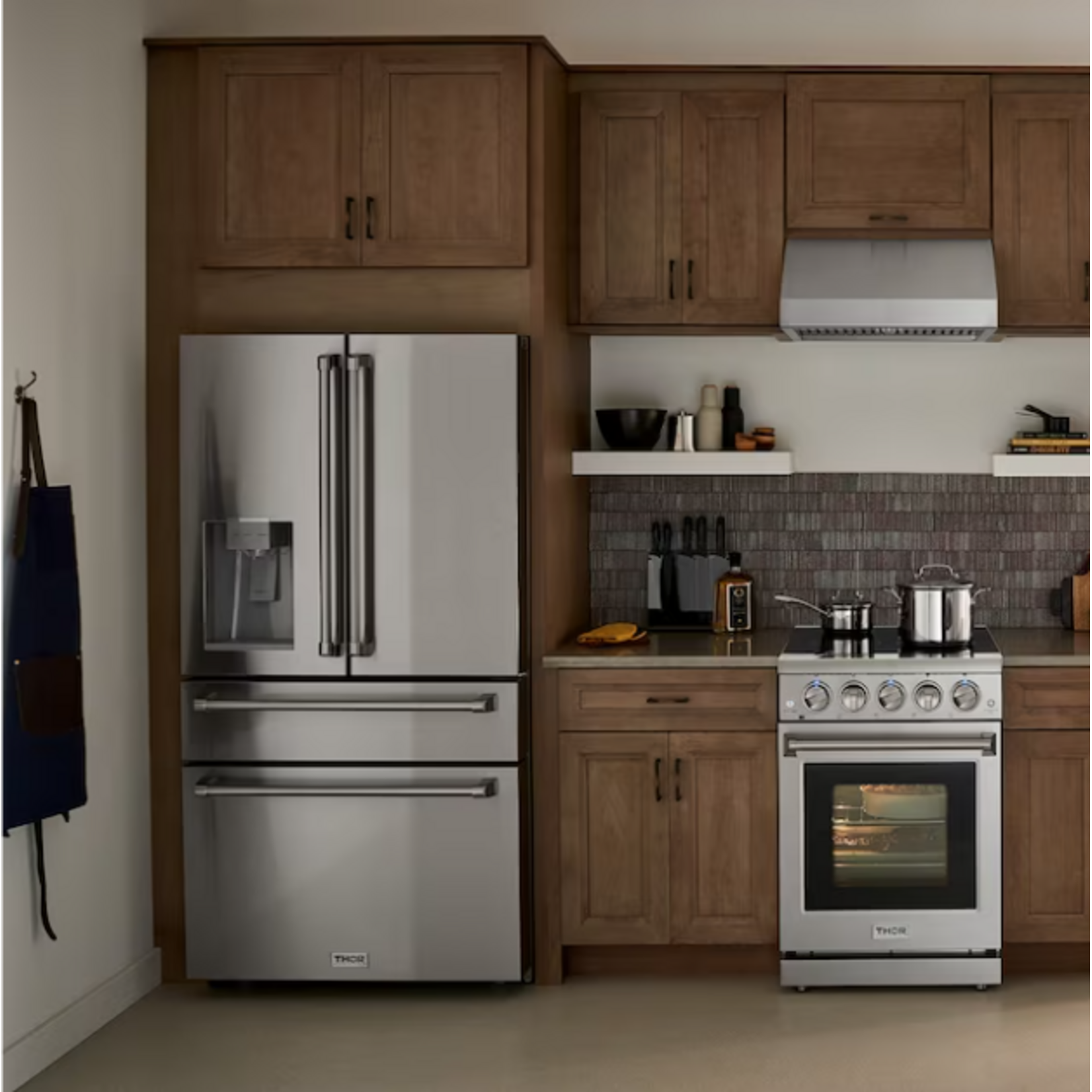 TRF3601FD Thor Kitchen 36 in. 22 cu. ft. French Door Refrigerator in Stainless Steel Counter Depth with Ice Maker and Water Dispenser