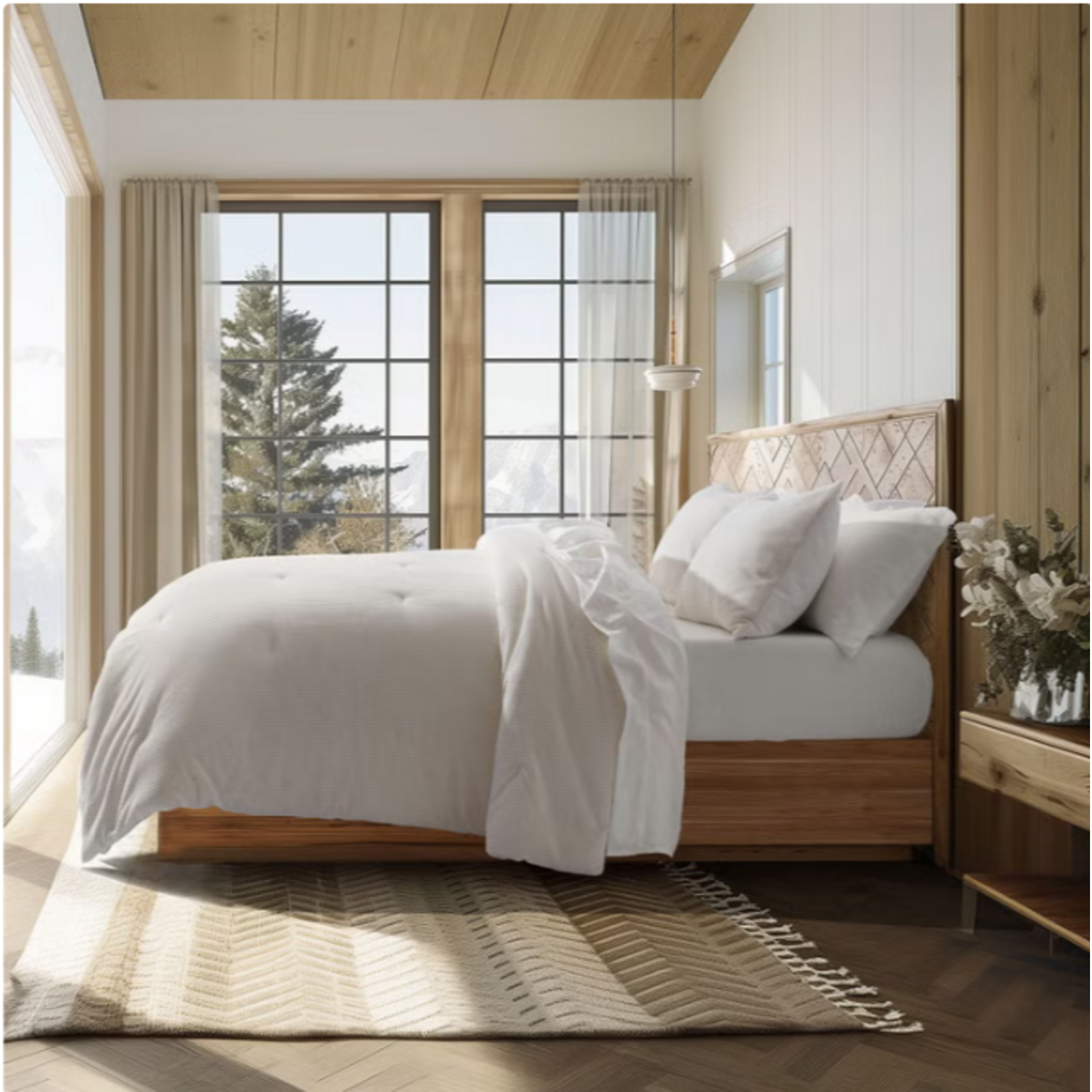 Evergrace Mini Waffle Plush Comforter 3-piece Set [QUEEN ]