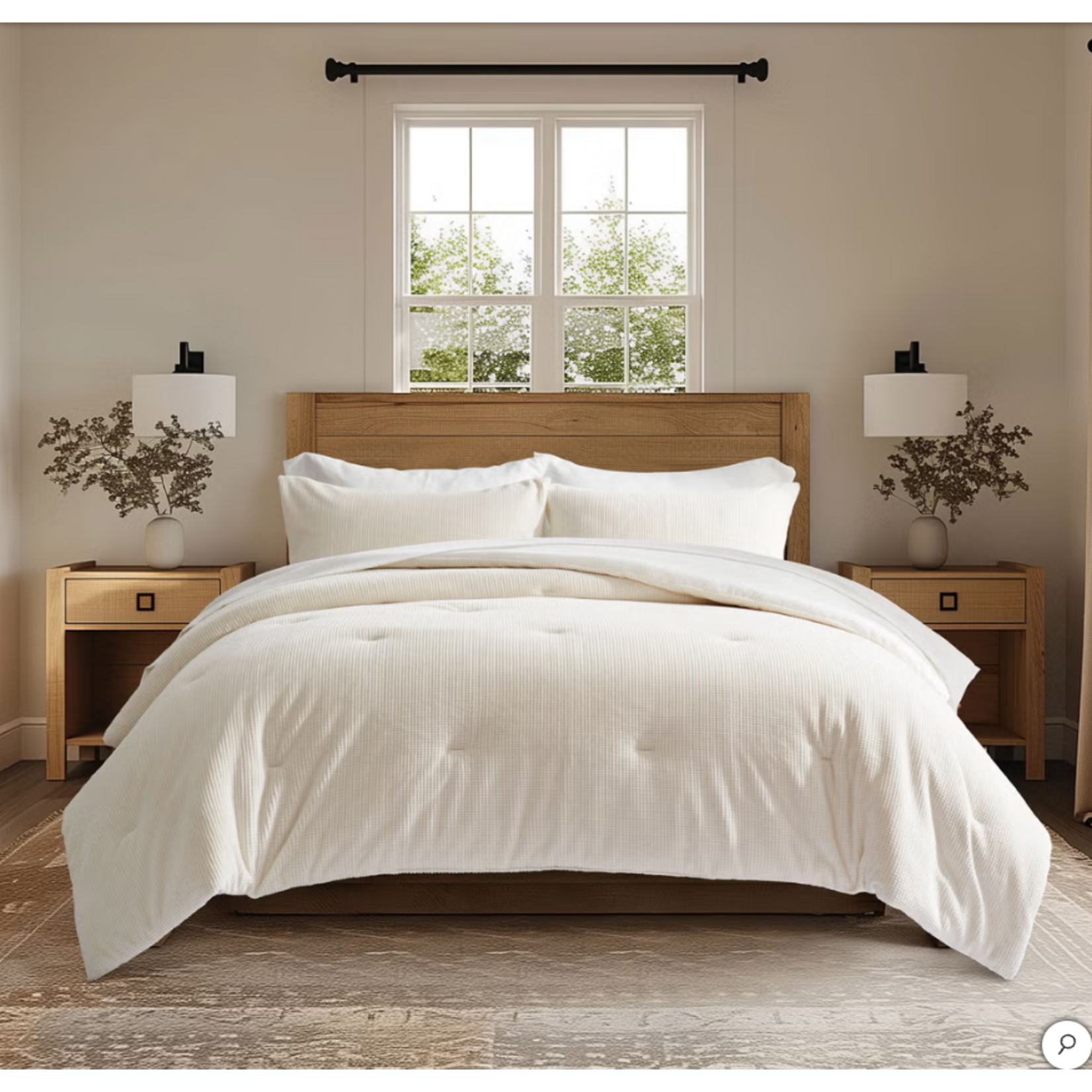Evergrace Mini Waffle Plush Comforter 3-piece Set [QUEEN ]