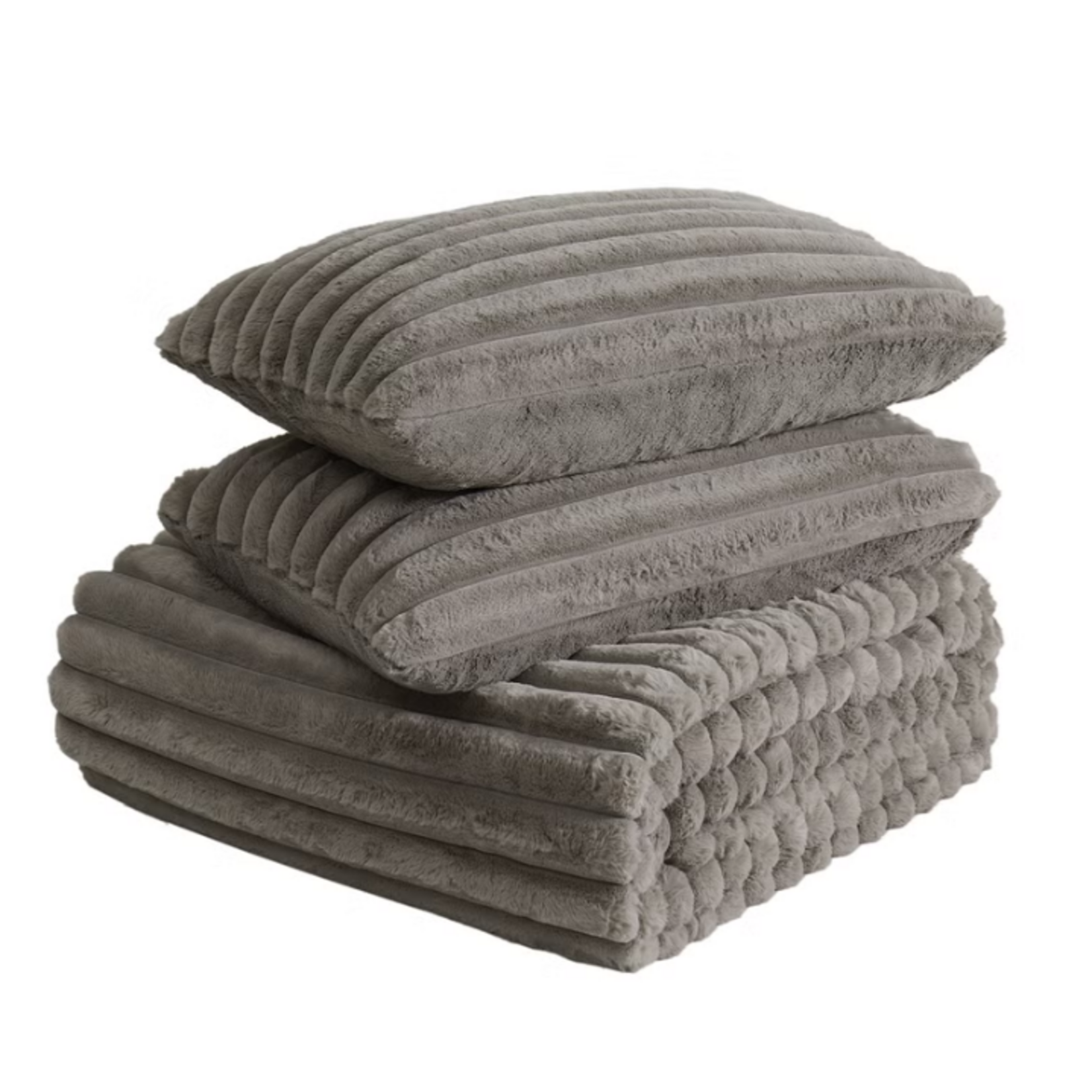 FRYE 3  PIECE FAUX FUR COMFORTER SET [KING ]